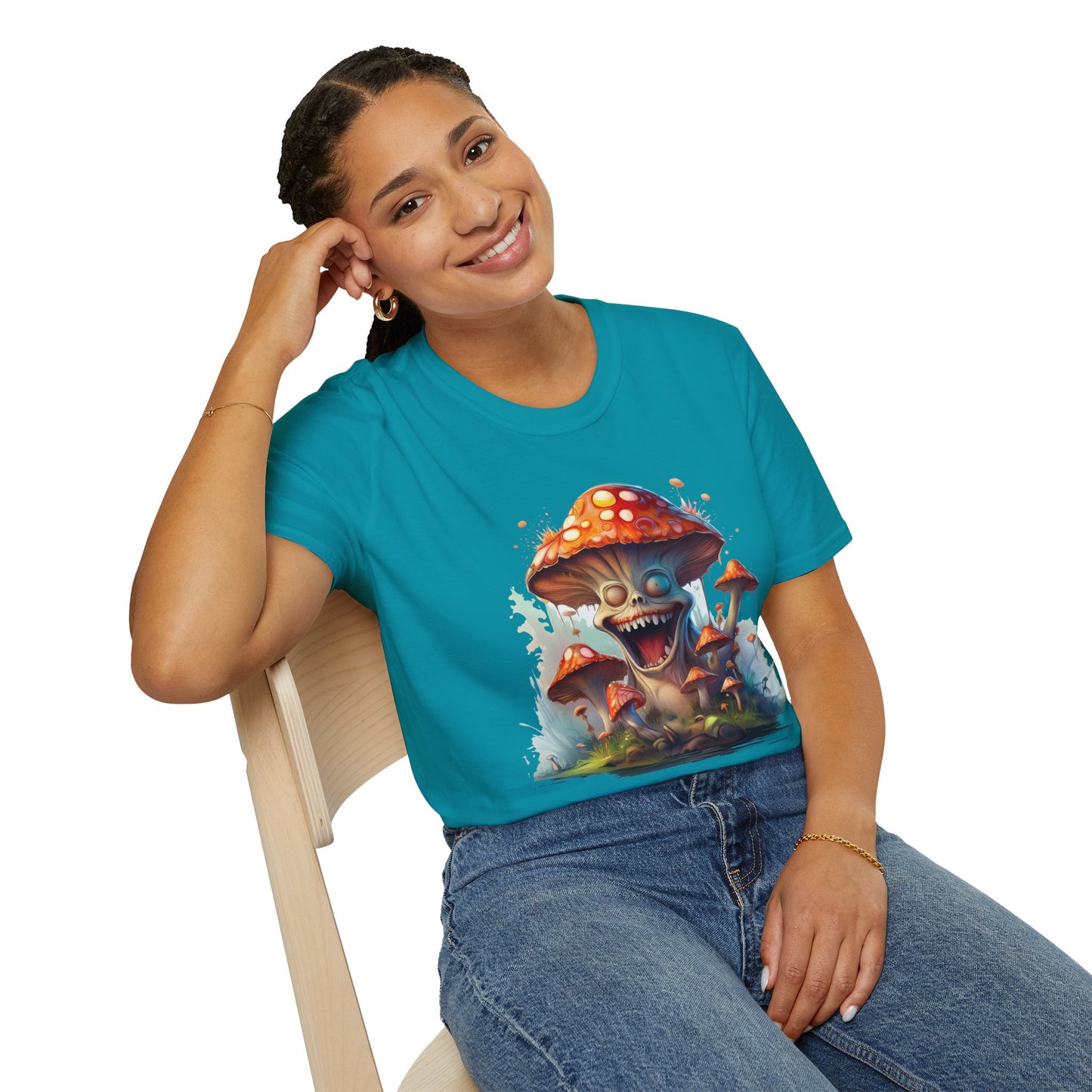 Mashroom Short Sleeve Tee Unisex Funny Mashroom Shirt With Fungus Graphic Gildan Softstyle 64000