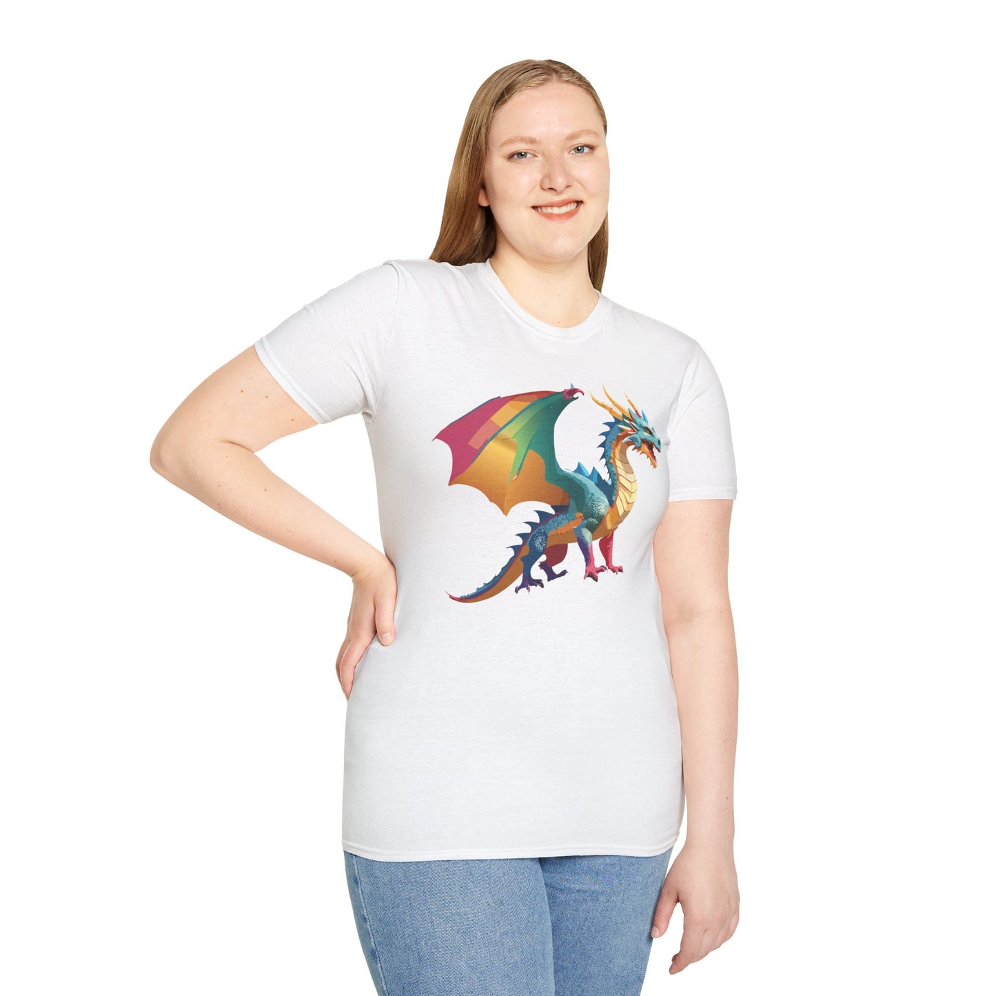 Dragon T Shirt Unisex Dragon Shirt Animal Design Tee Softstyle 100 Percent Ring Spun Cotton