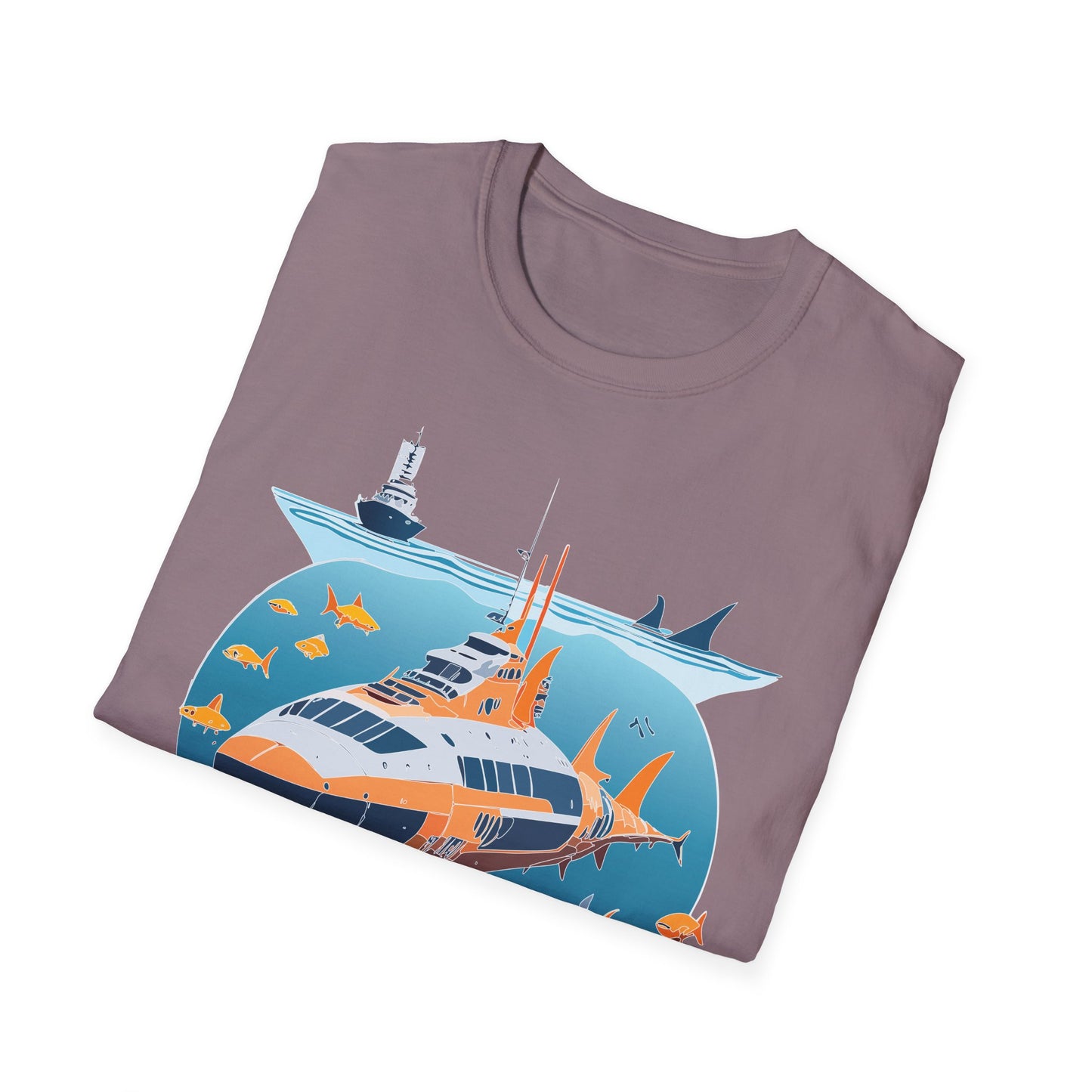 Ocean Tee Shirt, Ocean Shirt, Shirt with Ocean, U boat Tees, Shirt with U-Boat