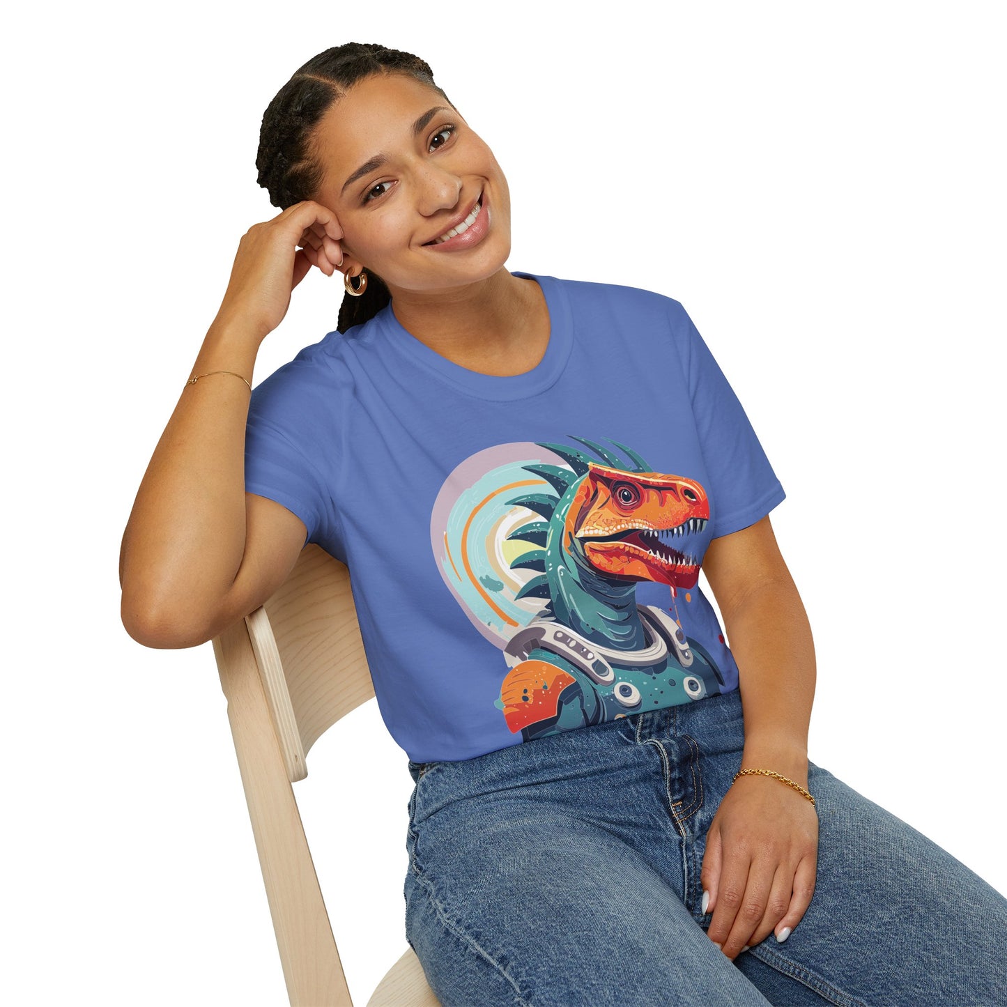 Unisex Gildan Softstyle 64000 Alien T Shirt With Cosmos Space Alien Art Graphic Tee