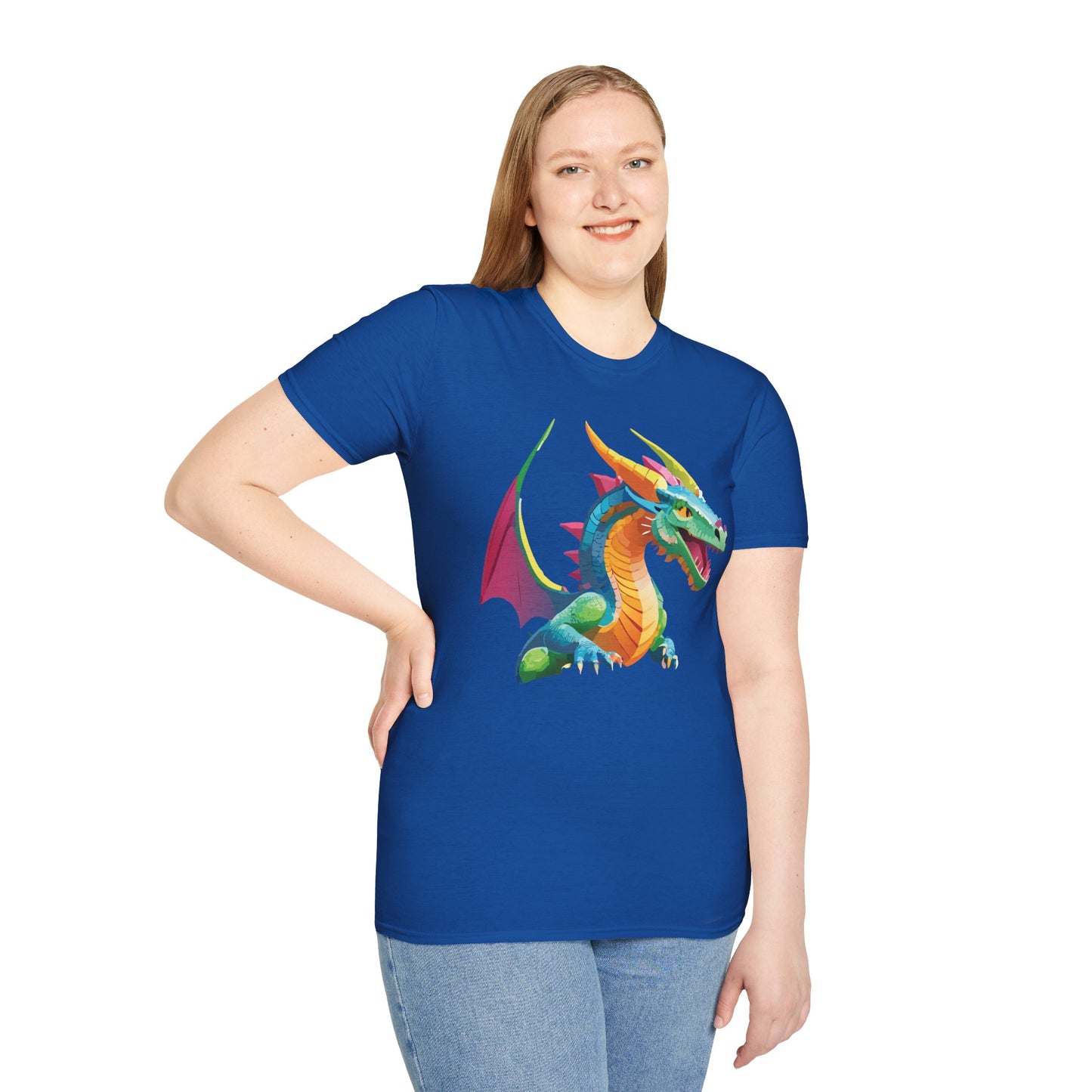 Unisex Dragon Graphic Tee Softstyle Short Sleeve T Shirt Made From Ring Spun Cotton