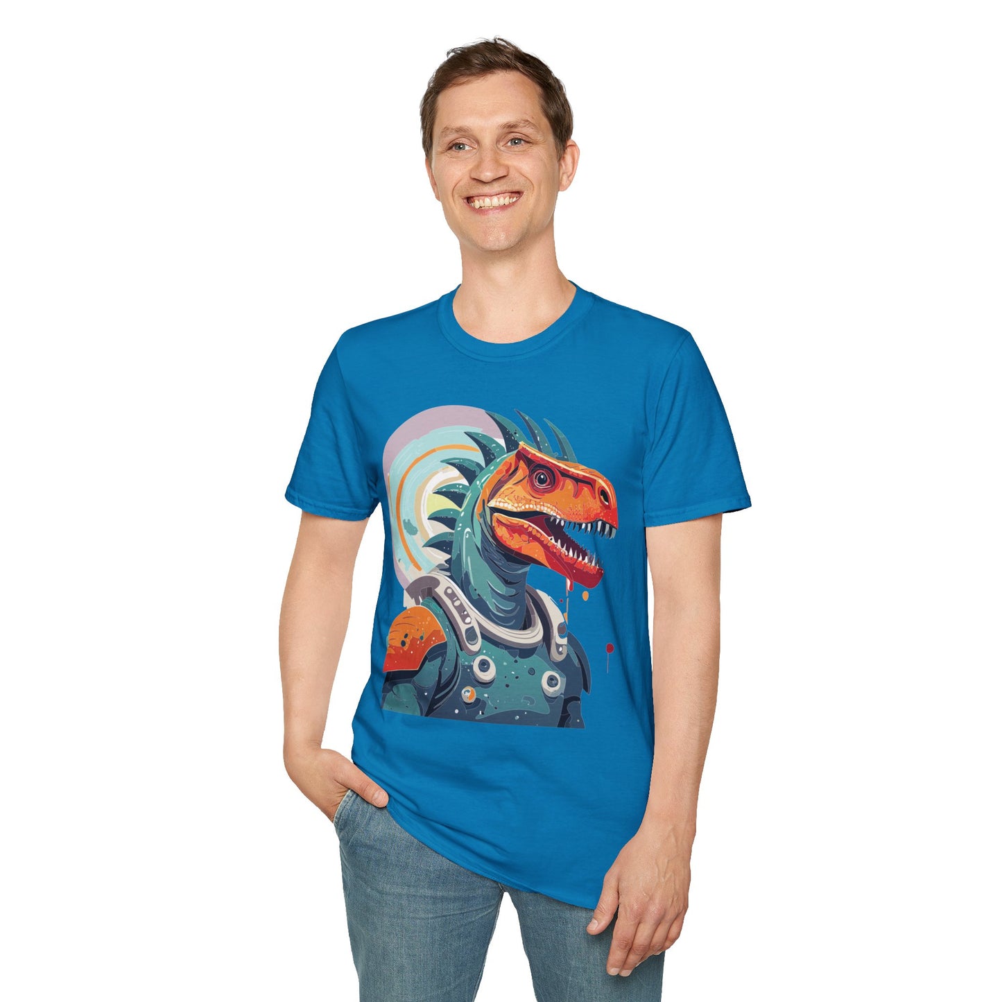 Unisex Gildan Softstyle 64000 Alien T Shirt With Cosmos Space Alien Art Graphic Tee