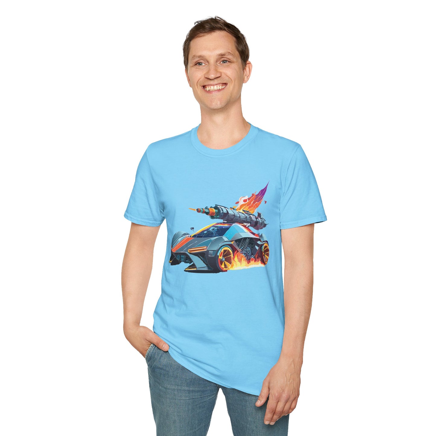 Car T Shirt for Car Lovers Unisex Softstyle Tee 64000 Hot Wheels Design Shirt with Cars