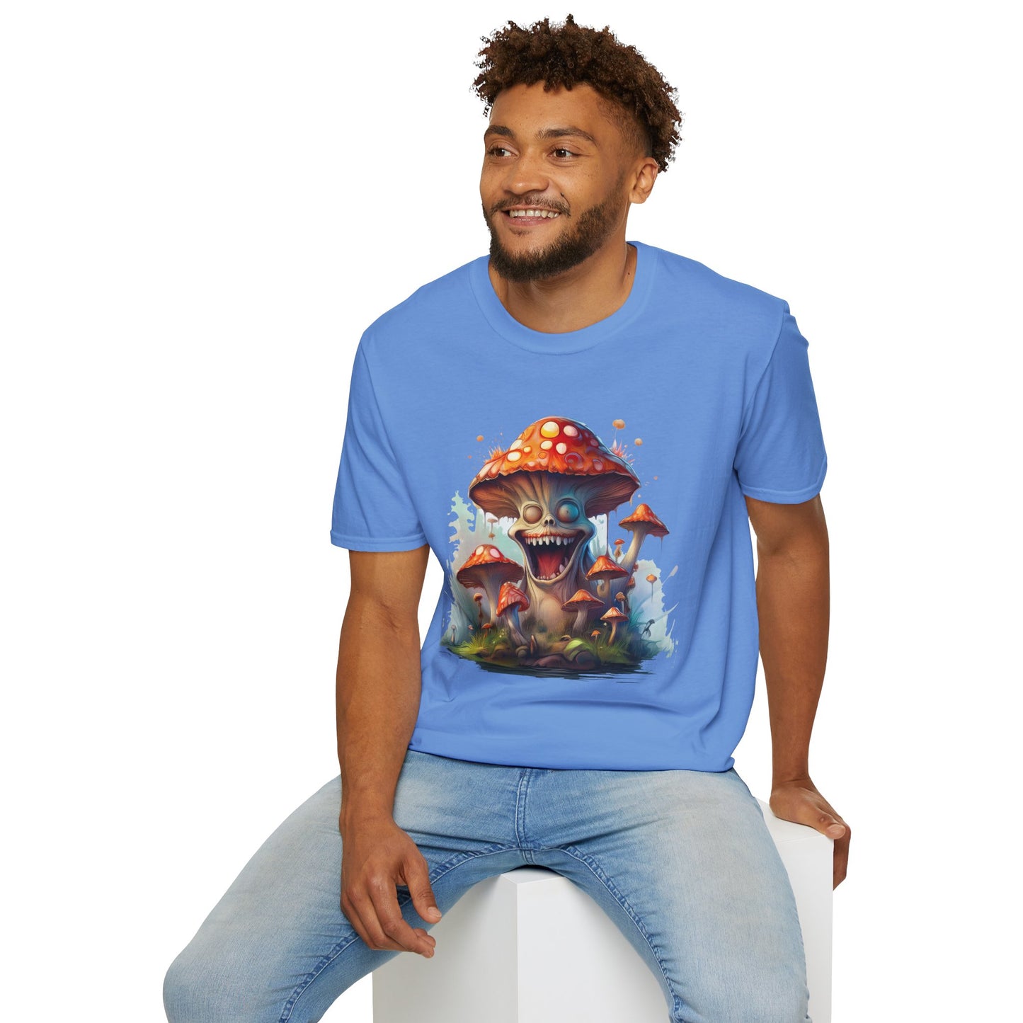 Mashroom Short Sleeve Tee Unisex Funny Mashroom Shirt With Fungus Graphic Gildan Softstyle 64000