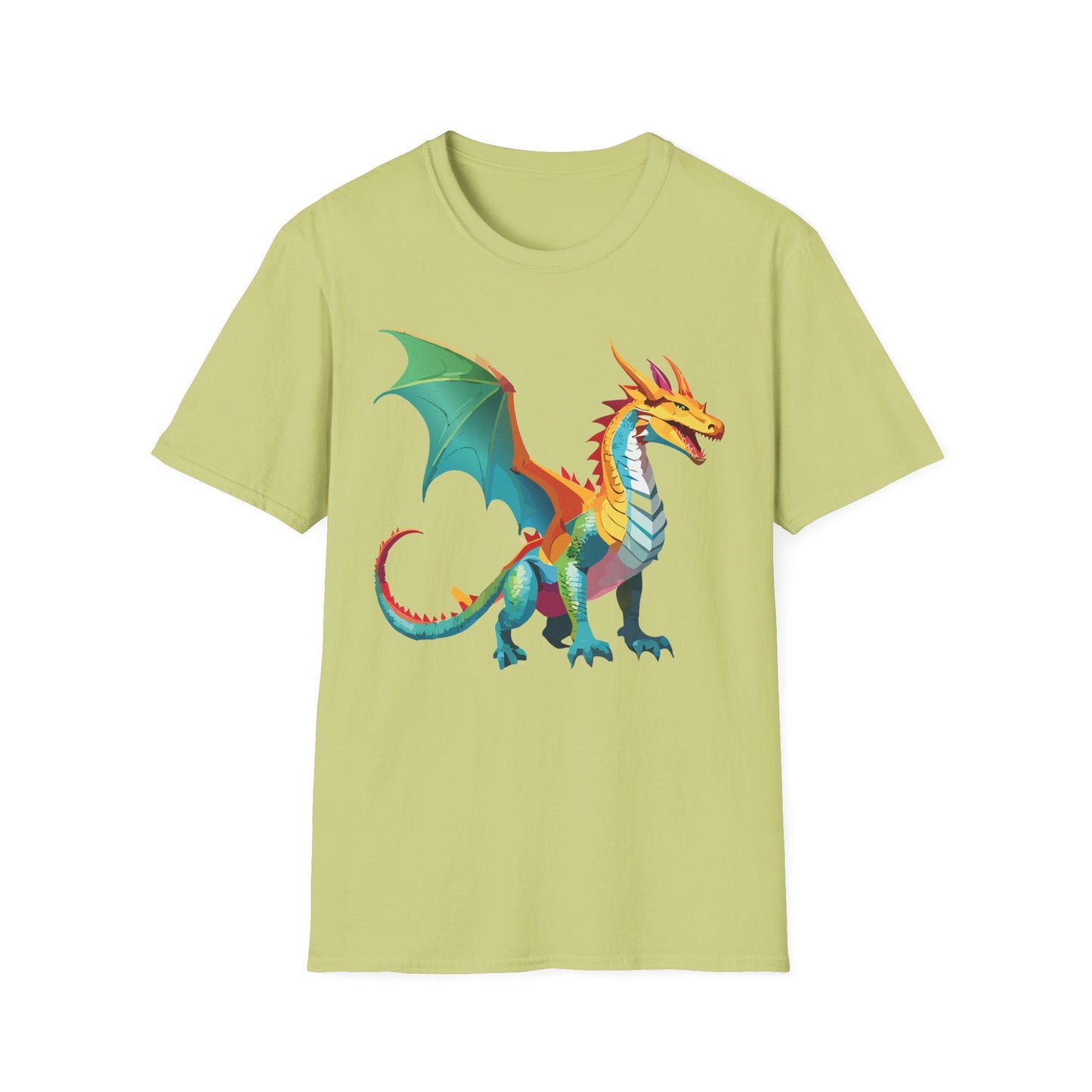 Dragon T Shirt Unisex Animal Design Tee Softstyle Gildan 64000 100 Percent Ring Spun Cotton