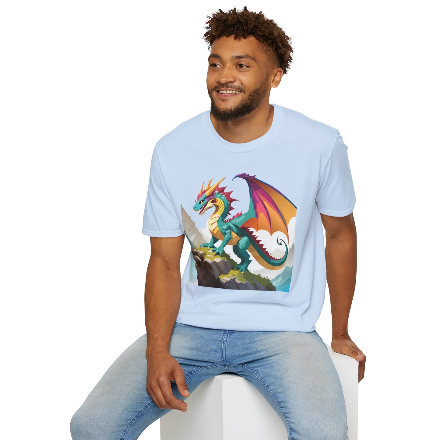 Dragon T Shirt Unisex Dragon Shirt With Animal Art Design Softstyle Cotton Tee Shirt