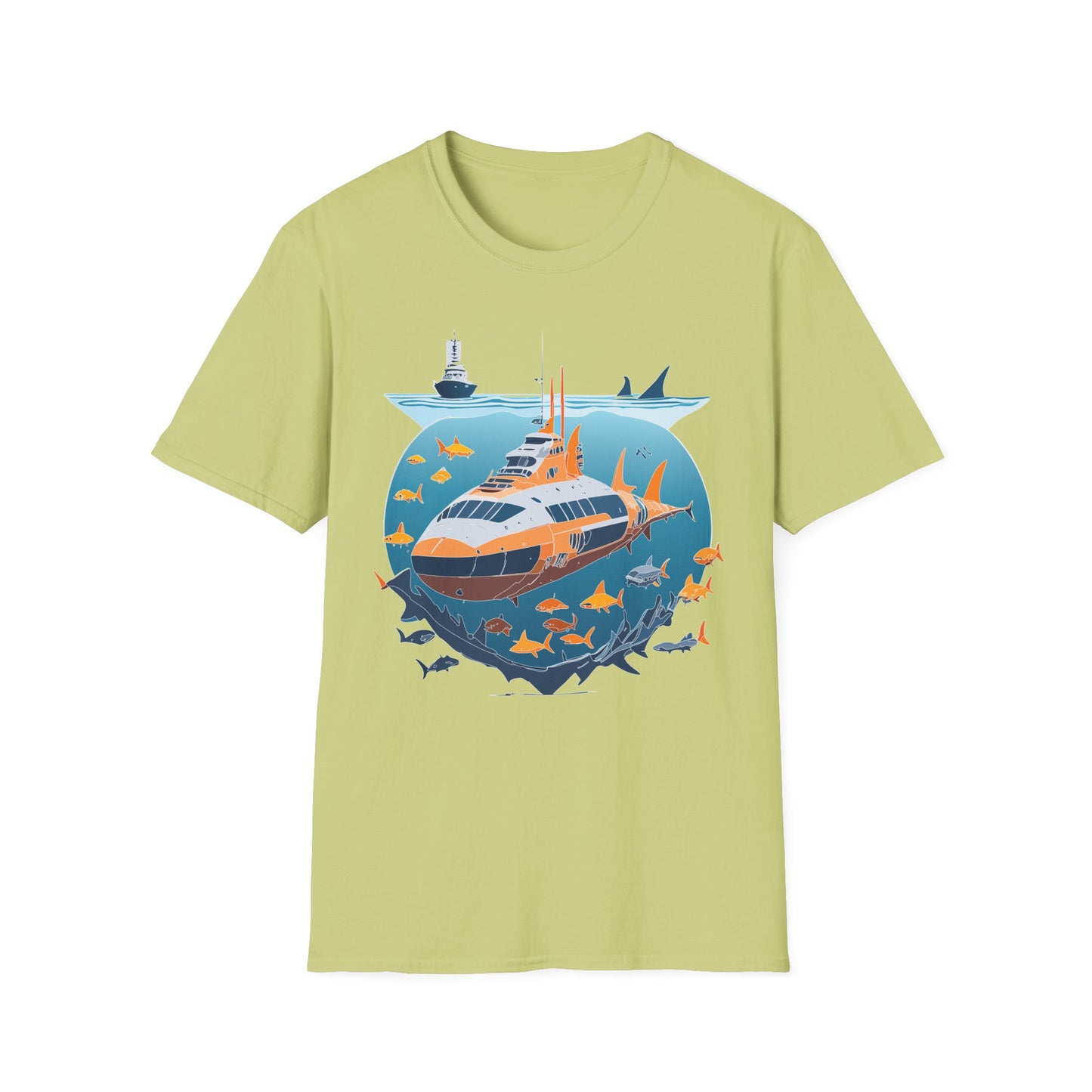 Ocean Tee Shirt, Ocean Shirt, Shirt with Ocean, U boat Tees, Shirt with U-Boat