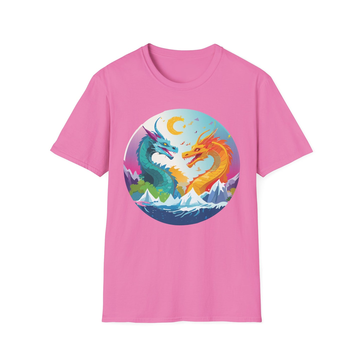 Dragon T Shirt Unisex Gildan Softstyle 64000 Tee Dragon Artwork Animal Print Shirt