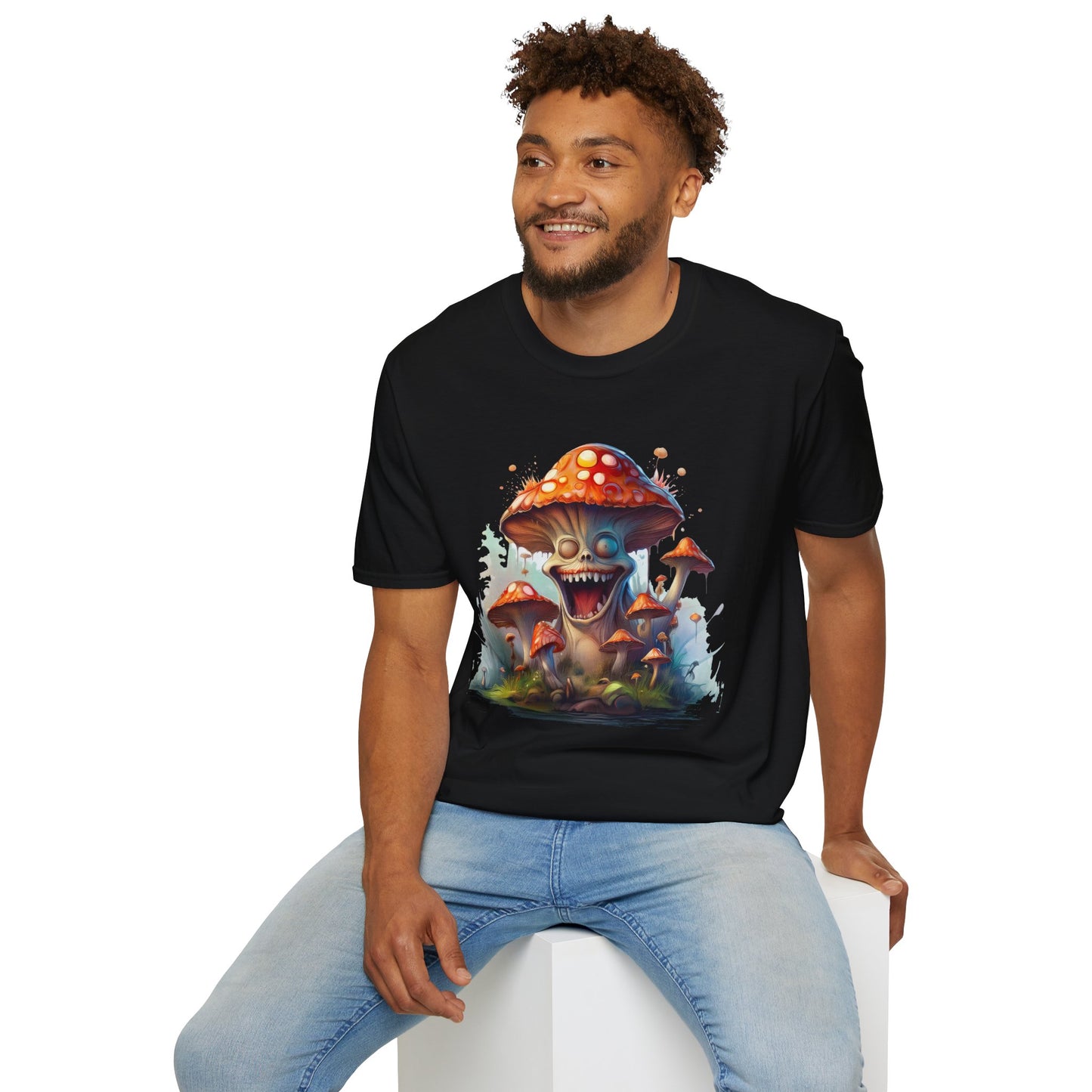Mashroom Short Sleeve Tee Unisex Funny Mashroom Shirt With Fungus Graphic Gildan Softstyle 64000