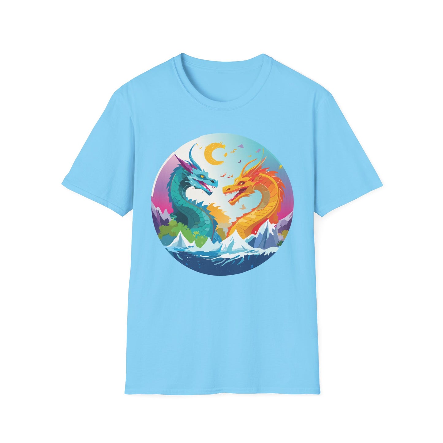 Dragon T Shirt Unisex Gildan Softstyle 64000 Tee Dragon Artwork Animal Print Shirt