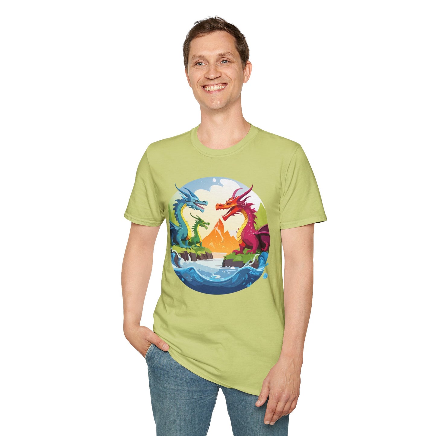 Dragon T Shirt Unisex Dragon Tee 100 Percent Ring Spun Cotton Softstyle Comfort Fit