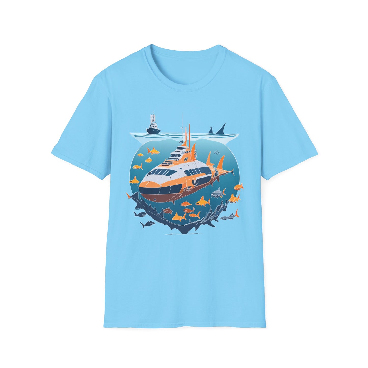 Ocean Tee Shirt, Ocean Shirt, Shirt with Ocean, U boat Tees, Shirt with U-Boat