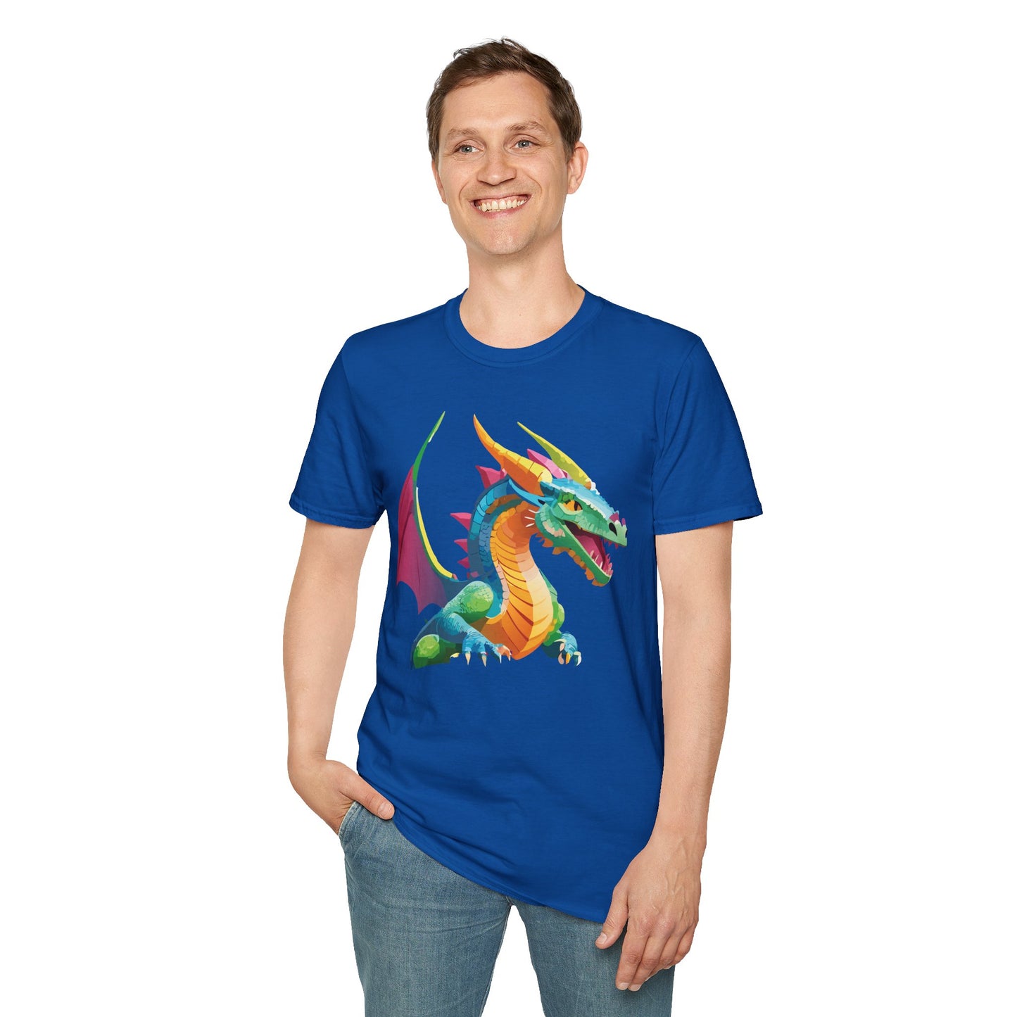 Unisex Dragon Graphic Tee Softstyle Short Sleeve T Shirt Made From Ring Spun Cotton