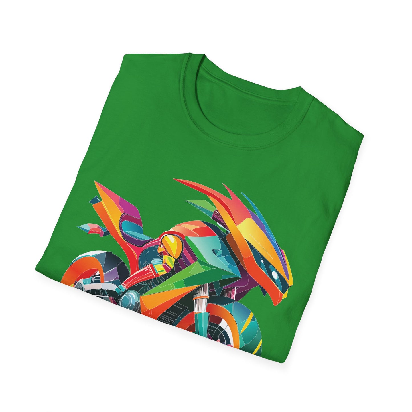 Unisex Bike T Shirt With Motorcycle Artwork Premium Cotton MTB Tee Softstyle 64000