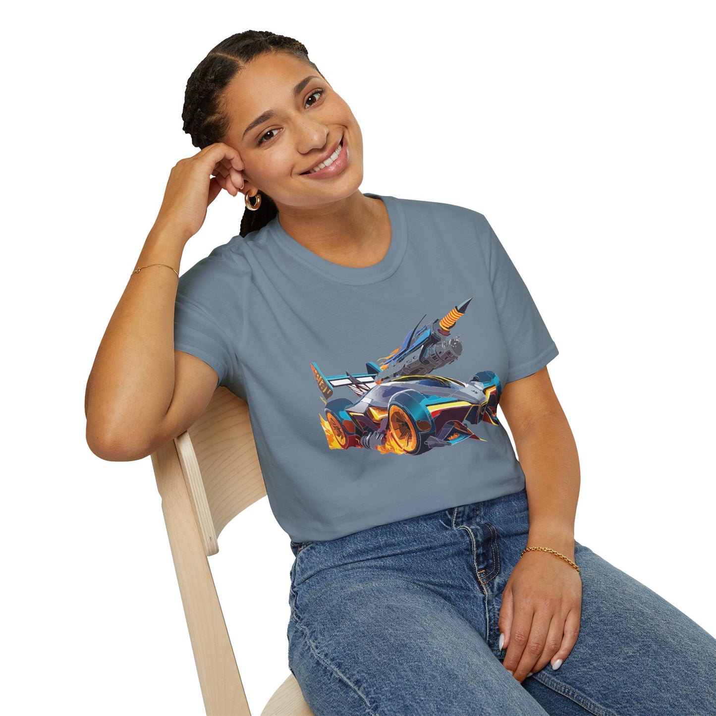 Unisex Car T Shirt Softstyle Cotton Tee With Car Design Hot Wheels Graphic Tee For Men And Women