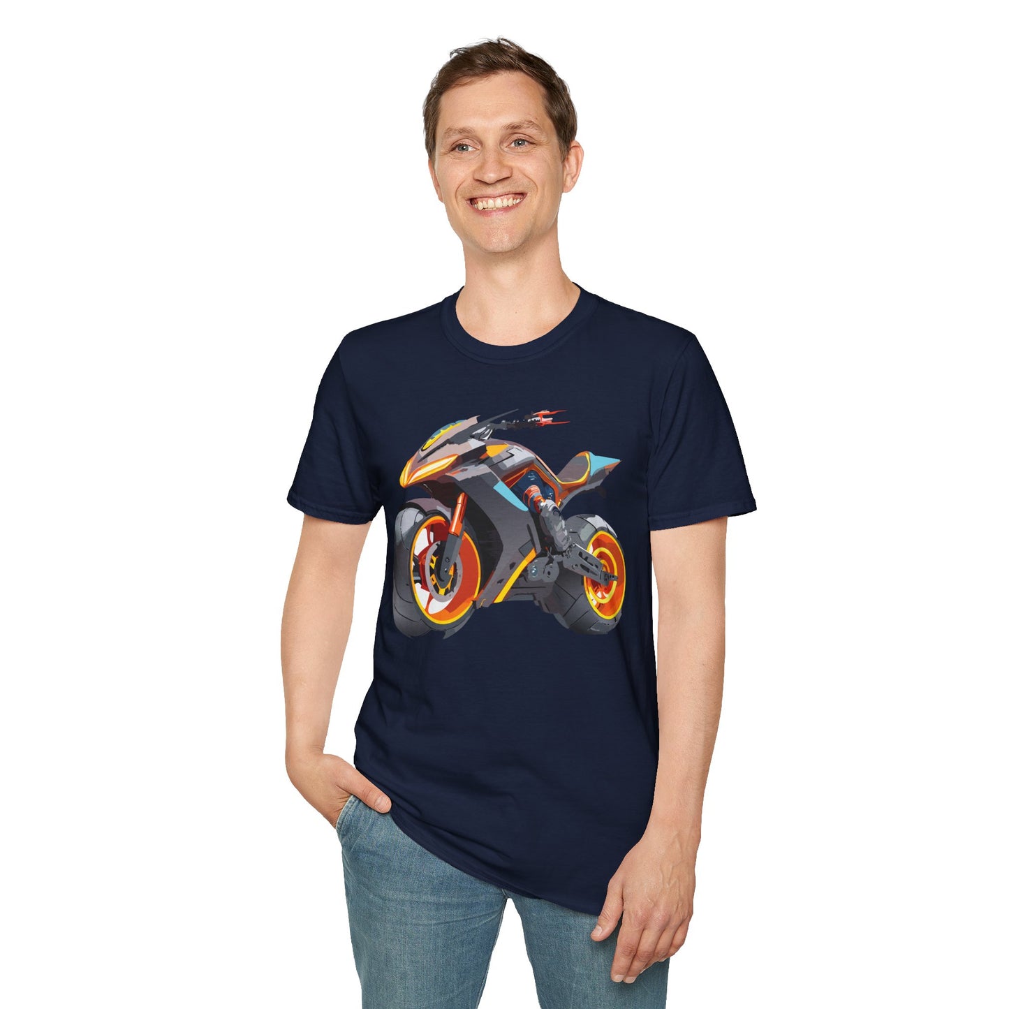 Unisex Bike T Shirt With Motorcycle Graphic MTB Tee Cotton Softstyle Comfort For Riders