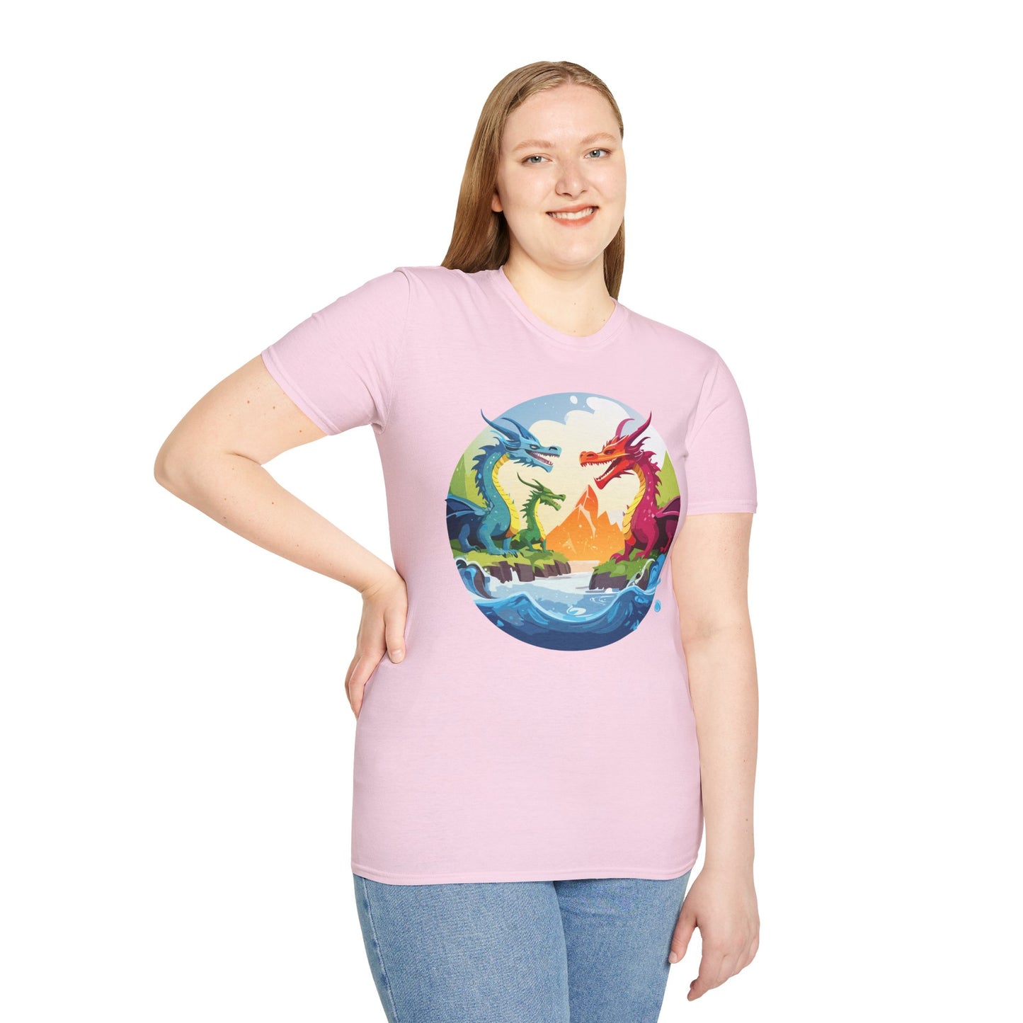 Dragon T Shirt Unisex Dragon Tee 100 Percent Ring Spun Cotton Softstyle Comfort Fit