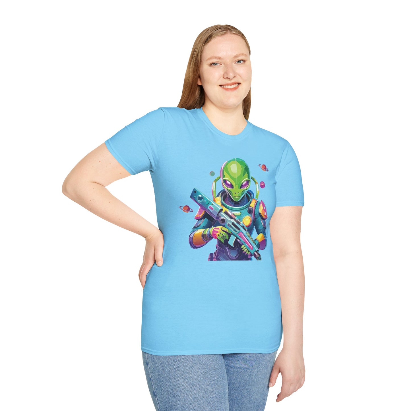 Alien Cosmos T Shirt Unisex Gildan Softstyle 64000 Art Design Tee For Everyday Comfort