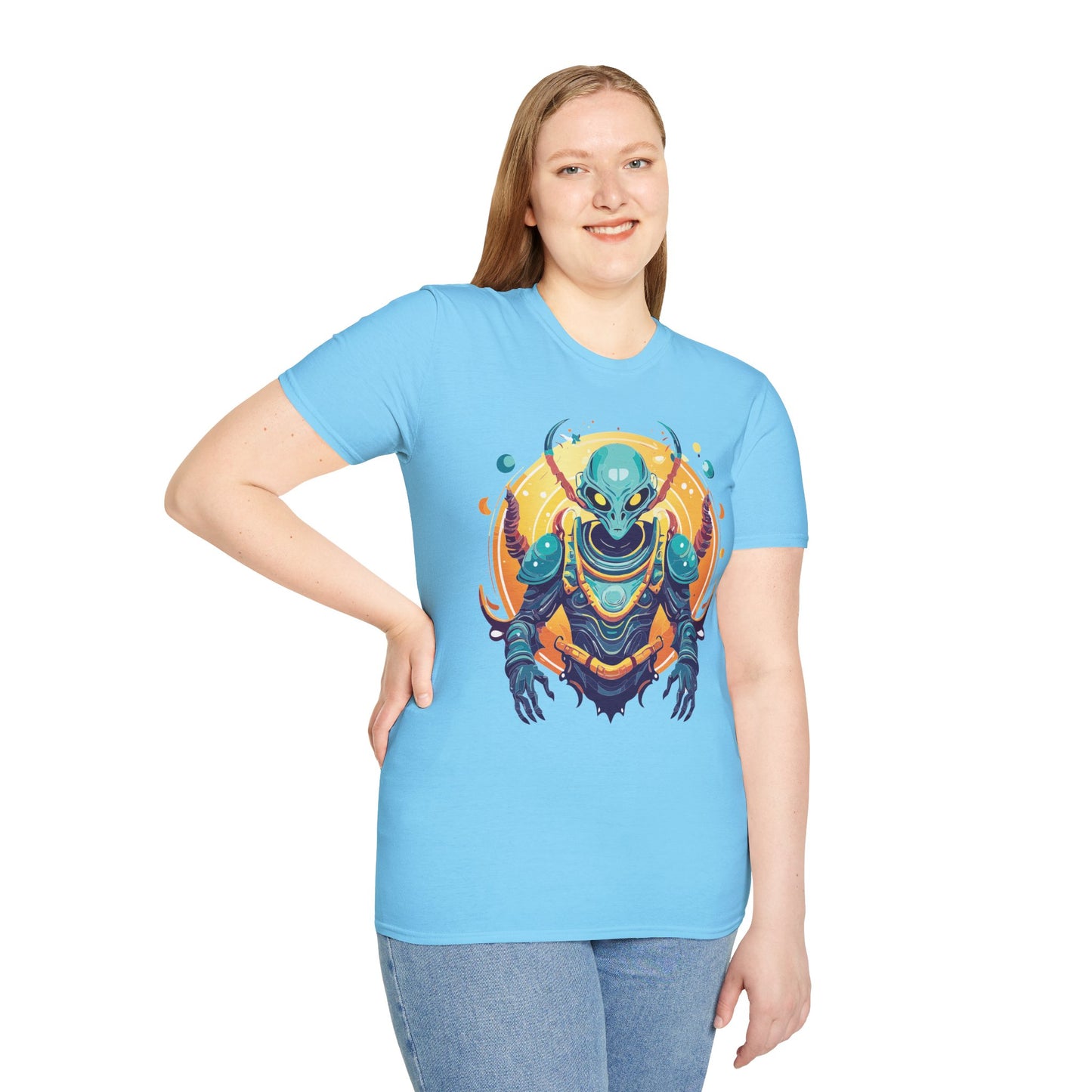 Cosmos Alien T Shirt Unisex Softstyle Short Sleeve Tee With Alien Art Design Artwork