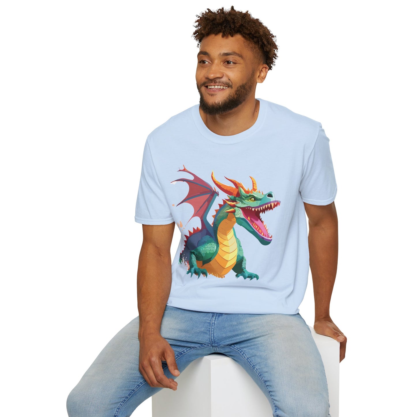 Dragon Graphic T Shirt Unisex Softstyle Cotton Tee Dragon Art Shirt For Men Women