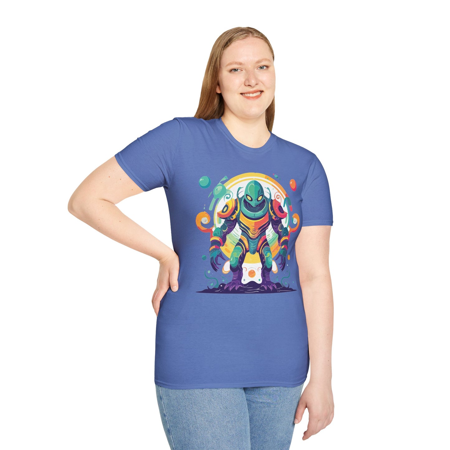 Cosmos Alien T Shirt Unisex Softstyle 64000 with Art Design Durable Comfort Artwork Tee