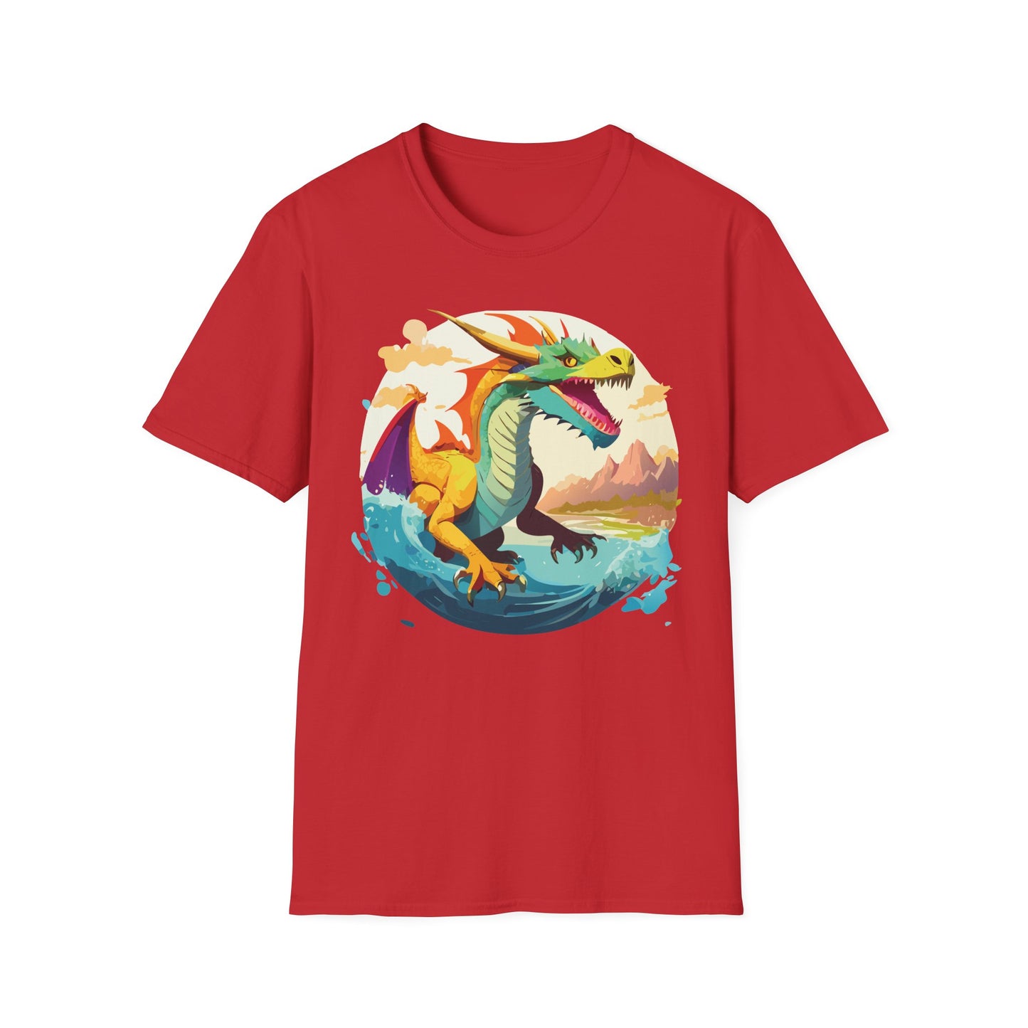 Dragon T Shirt Unisex Animal Print Dragon Shirt Gildan Softstyle Cotton Tee 64000
