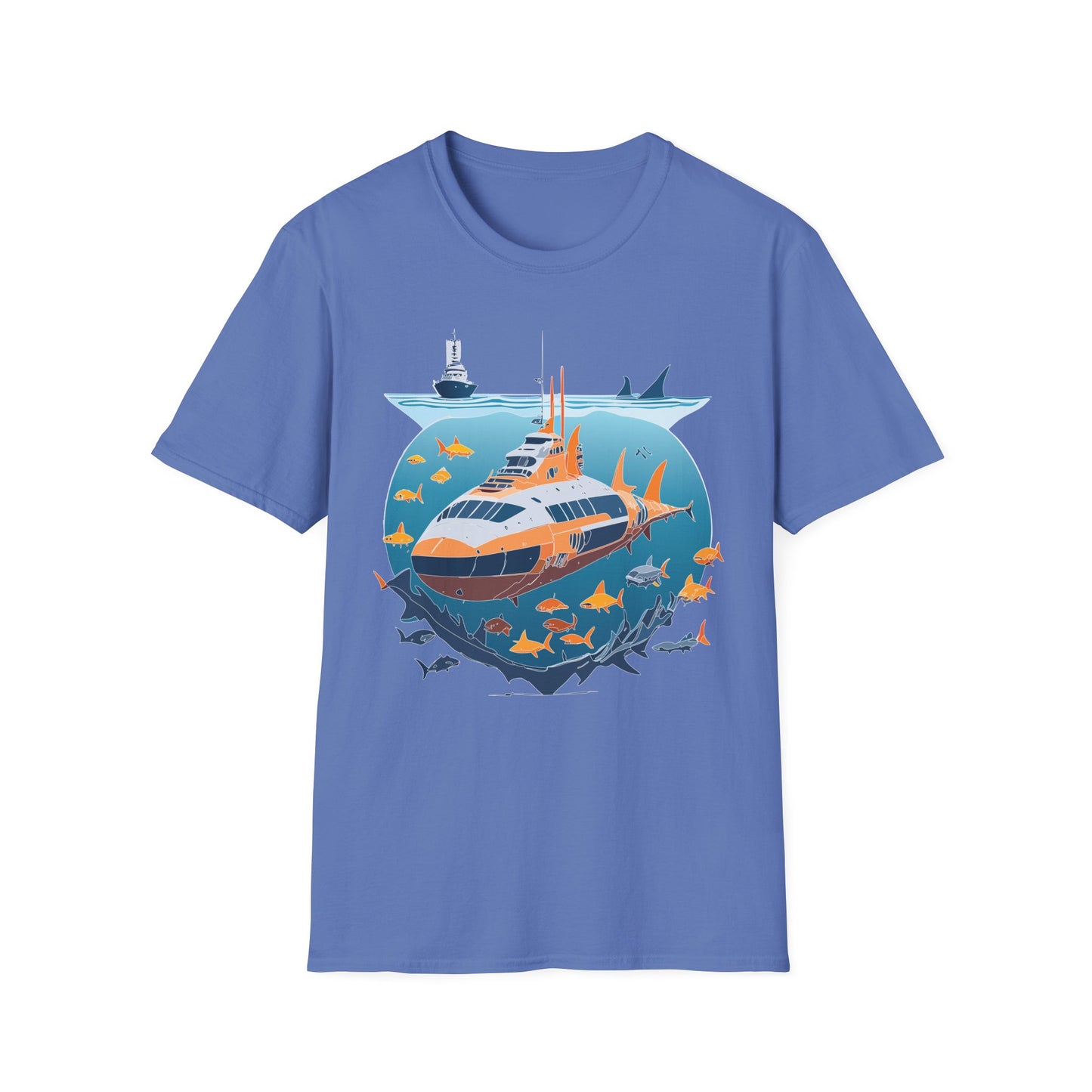 Ocean Tee Shirt, Ocean Shirt, Shirt with Ocean, U boat Tees, Shirt with U-Boat