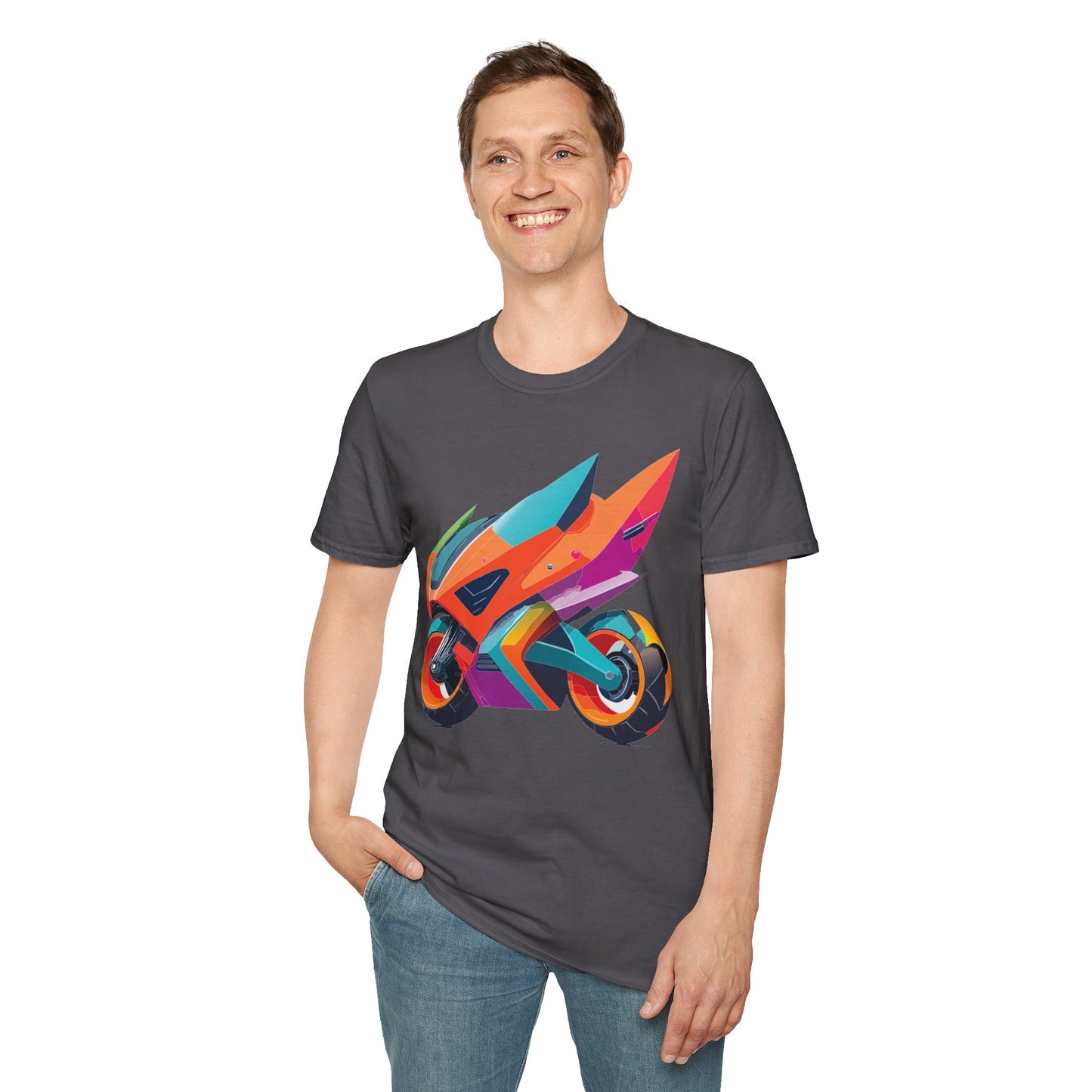 Unisex Bike T Shirt Moto Shirt Motorcycle MTB T Shirt 100 Percent Cotton Softstyle