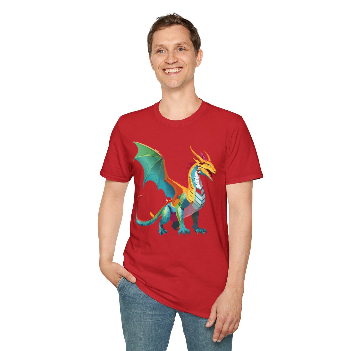 Dragon T Shirt Unisex Animal Design Tee Softstyle Gildan 64000 100 Percent Ring Spun Cotton