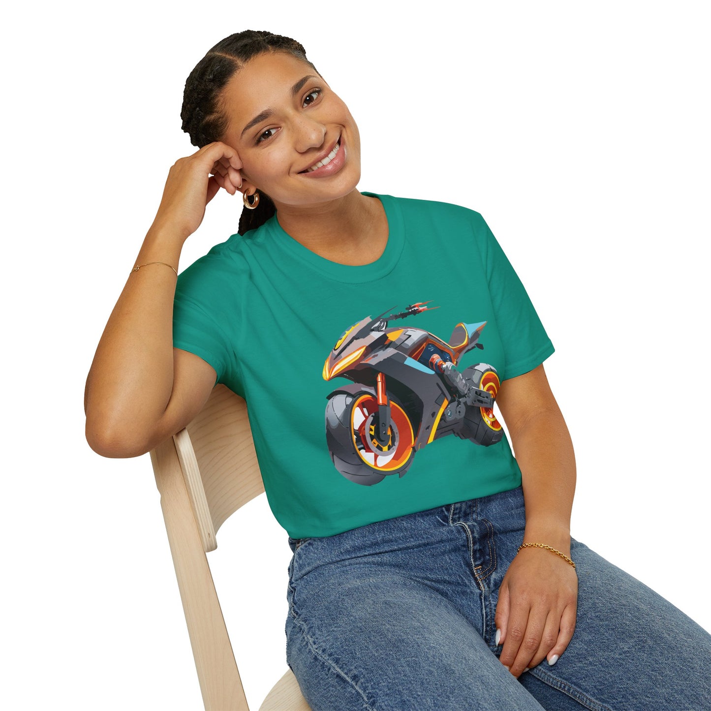 Unisex Bike T Shirt With Motorcycle Graphic MTB Tee Cotton Softstyle Comfort For Riders