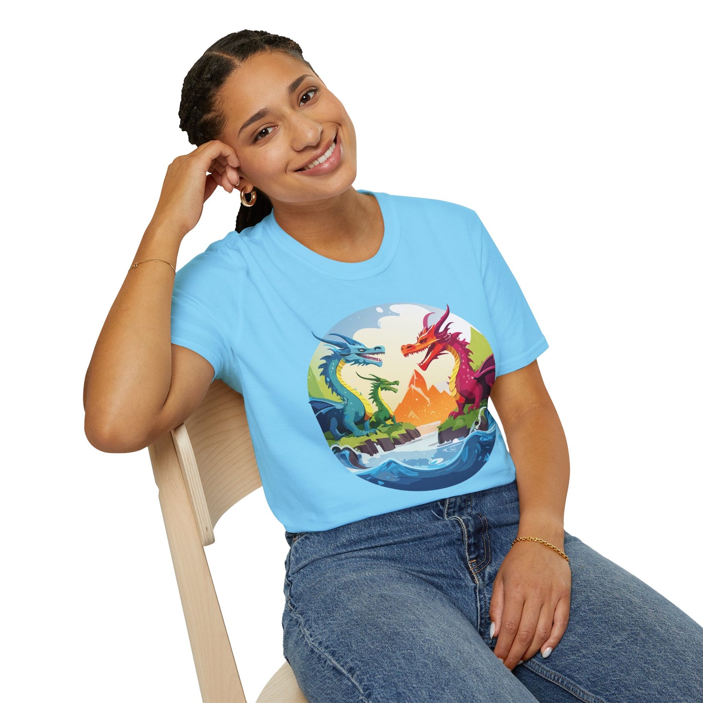 Dragon T Shirt Unisex Dragon Tee 100 Percent Ring Spun Cotton Softstyle Comfort Fit