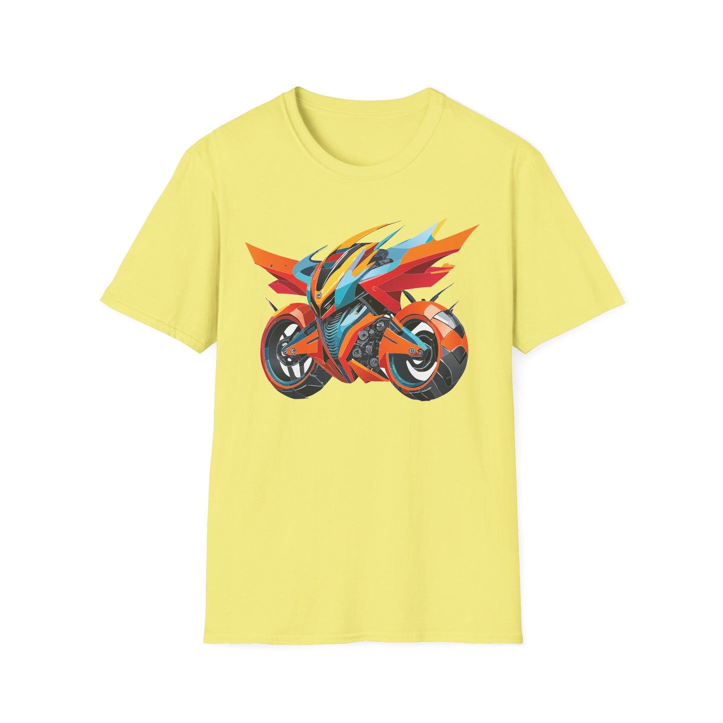 Unisex Bike T Shirt With Motorcycle Art Design Graphic Tee Softstyle 64000 Cotton