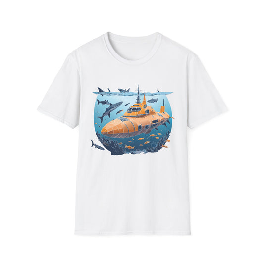 Ocean Tee Shirt, Ocean Shirt, Shirt with Ocean, U boat Tees, Shirt with U-Boat