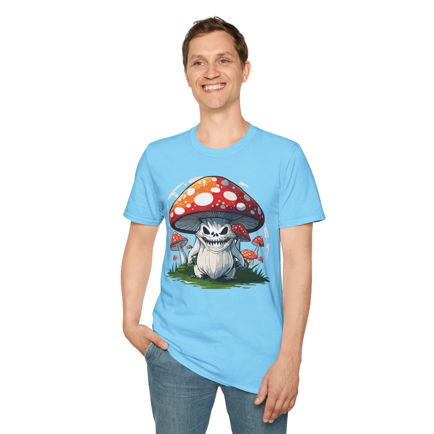 Mashroom Tee Shirt Unisex Softstyle 64000 100 Percent Ring Spun Cotton Funny Mashroom Fungus Design