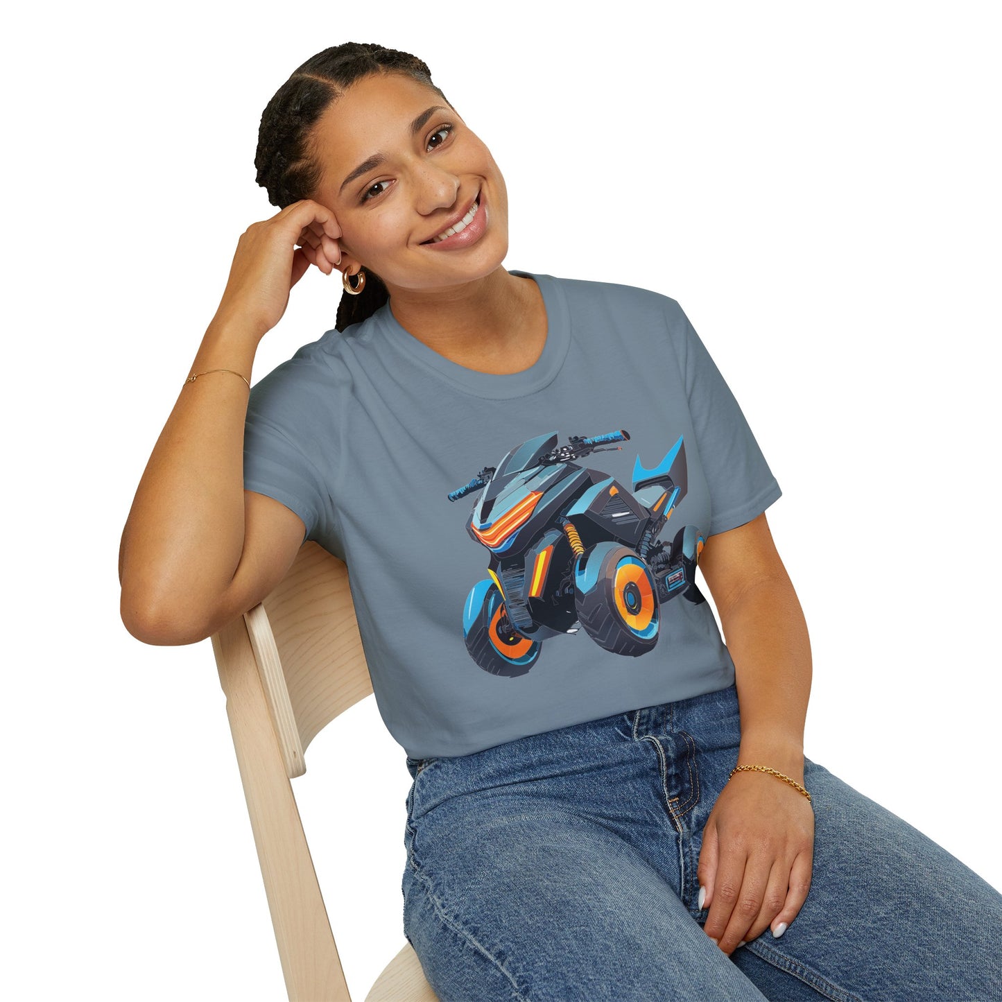 Unisex Motorcycle Art Design T Shirt Softstyle 64000 MTB Graphic Tee For Riders
