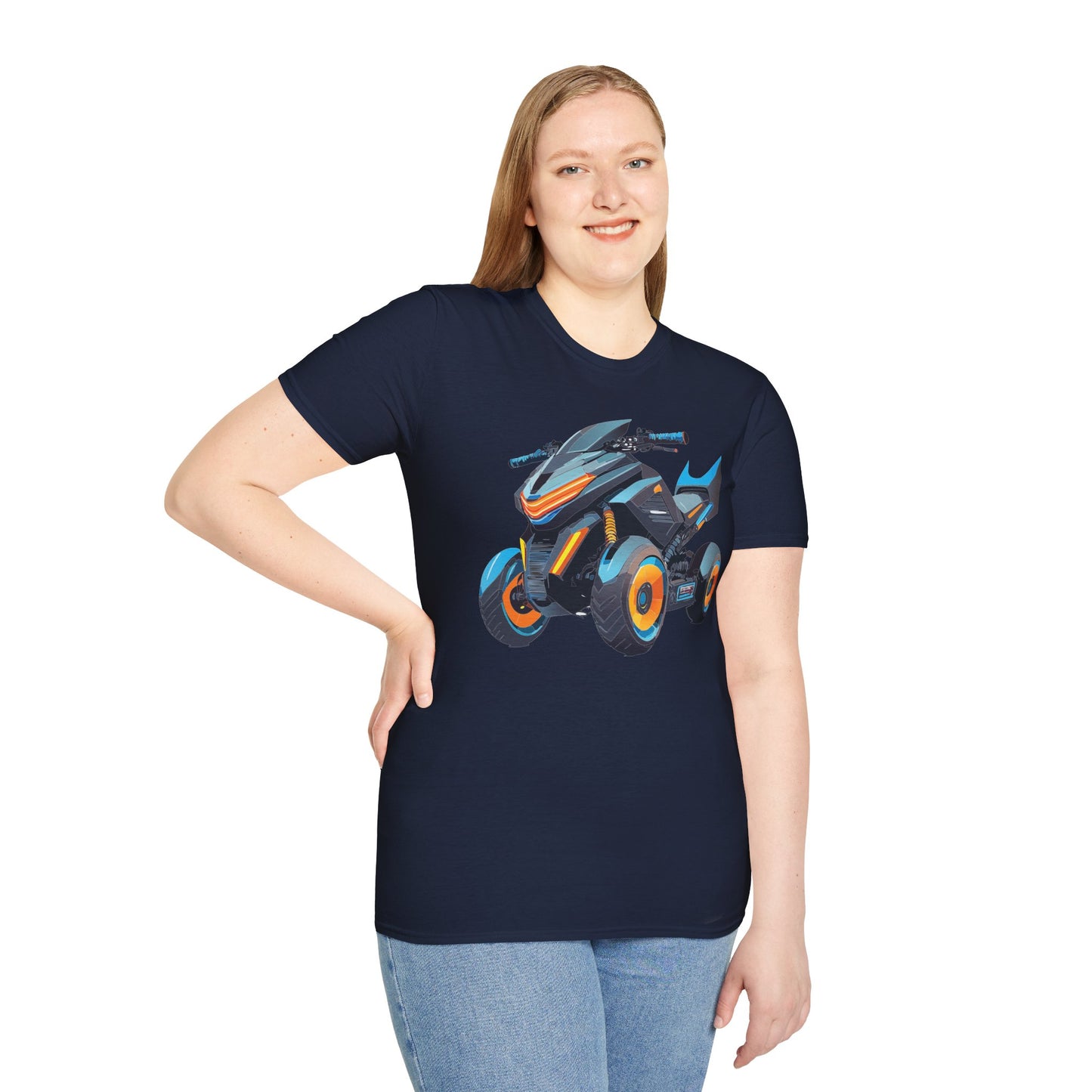 Unisex Motorcycle Art Design T Shirt Softstyle 64000 MTB Graphic Tee For Riders