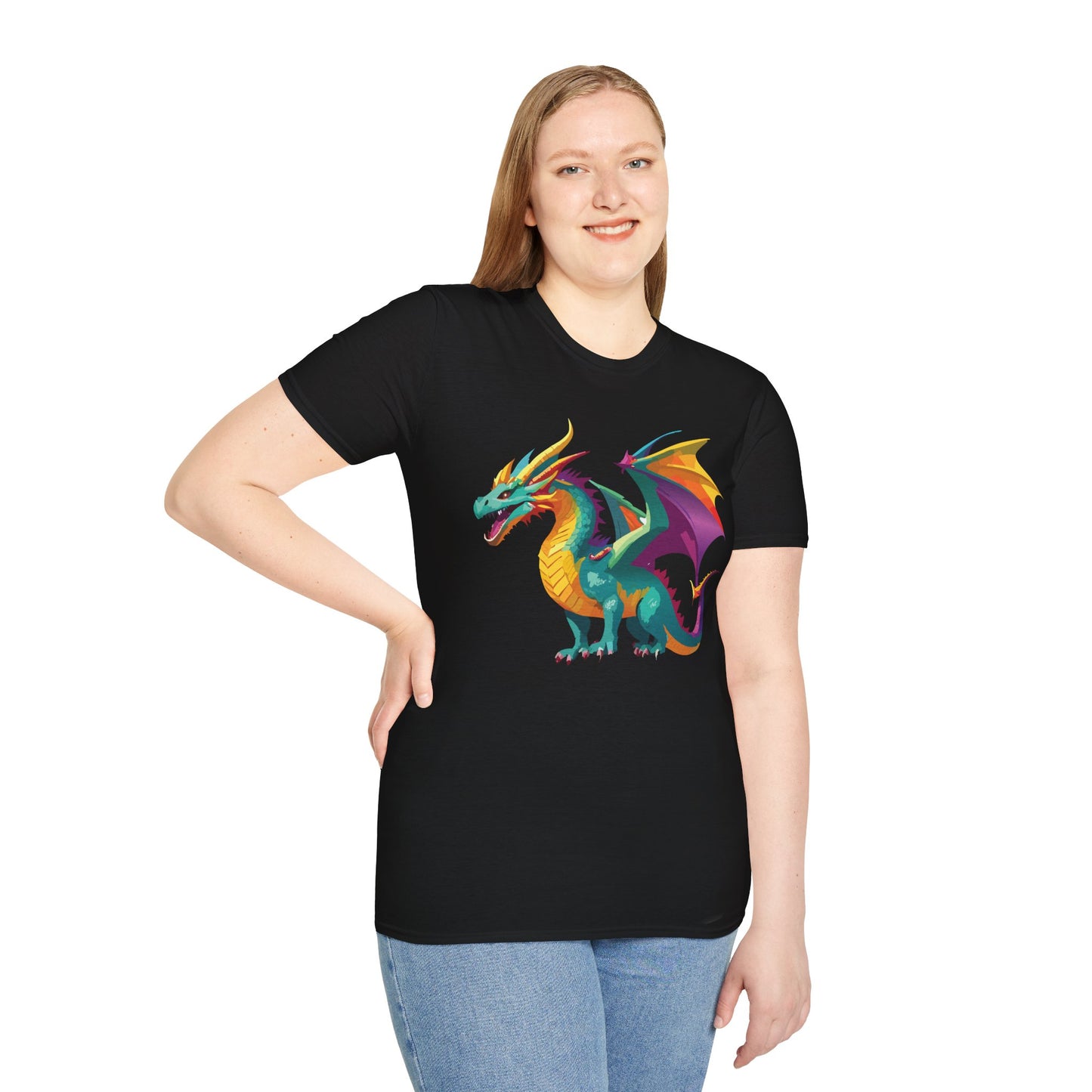 Dragon T Shirt Unisex Short Sleeve Art Design Gildan Softstyle Cotton Tee For Animal Lovers
