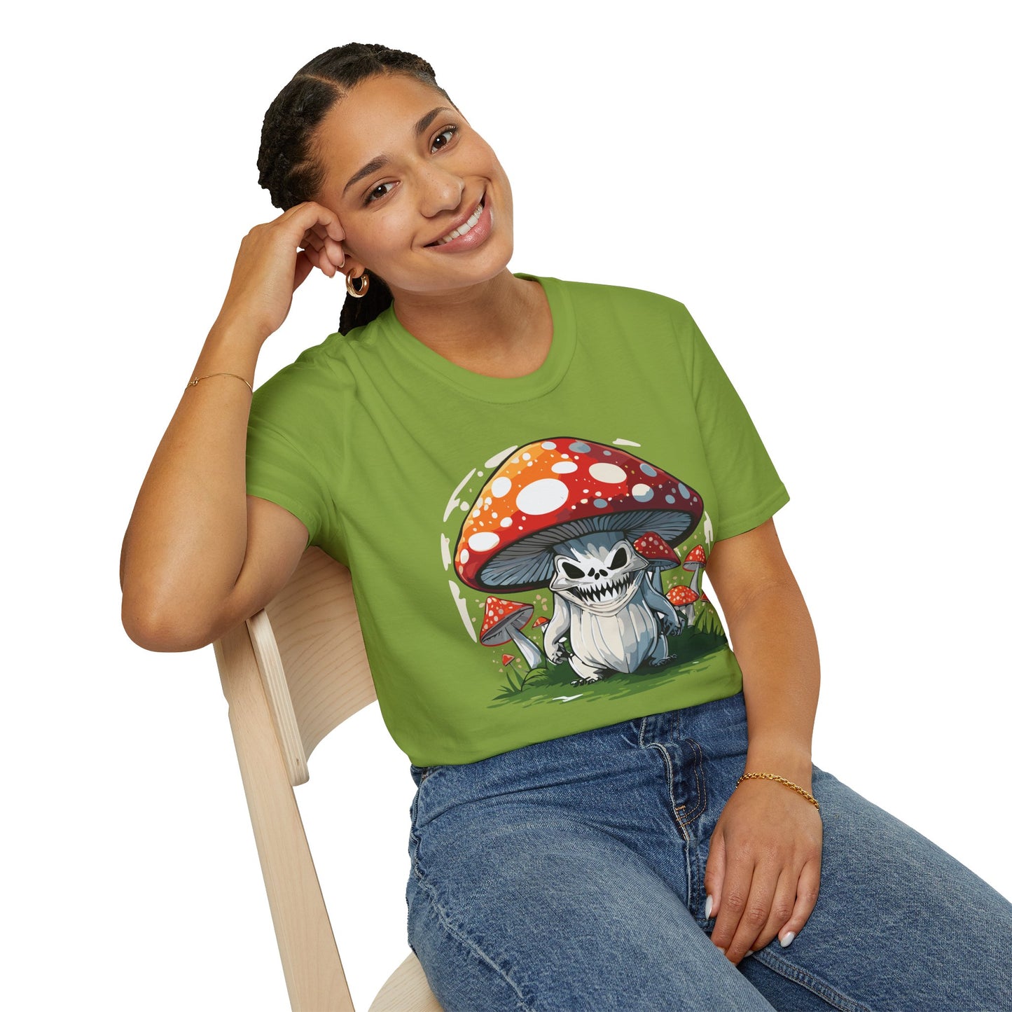 Mashroom Tee Shirt Unisex Softstyle 64000 100 Percent Ring Spun Cotton Funny Mashroom Fungus Design