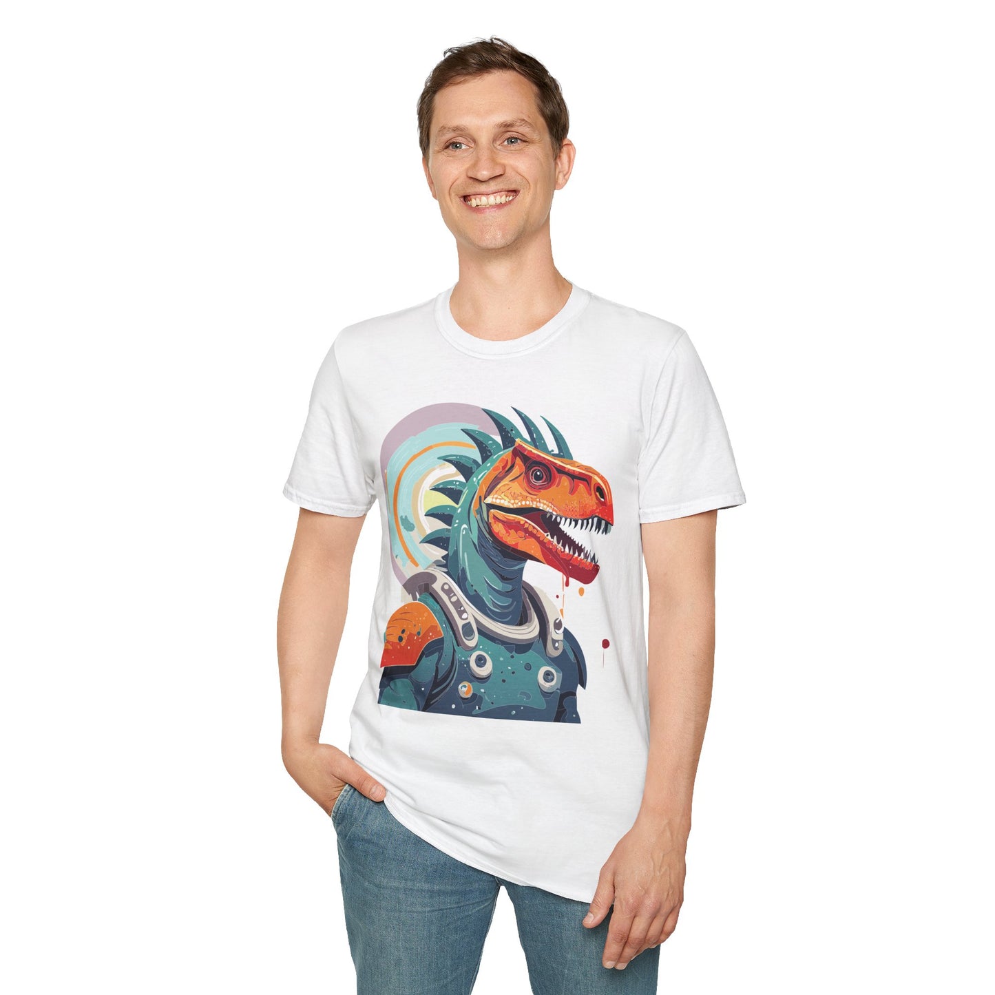Unisex Gildan Softstyle 64000 Alien T Shirt With Cosmos Space Alien Art Graphic Tee