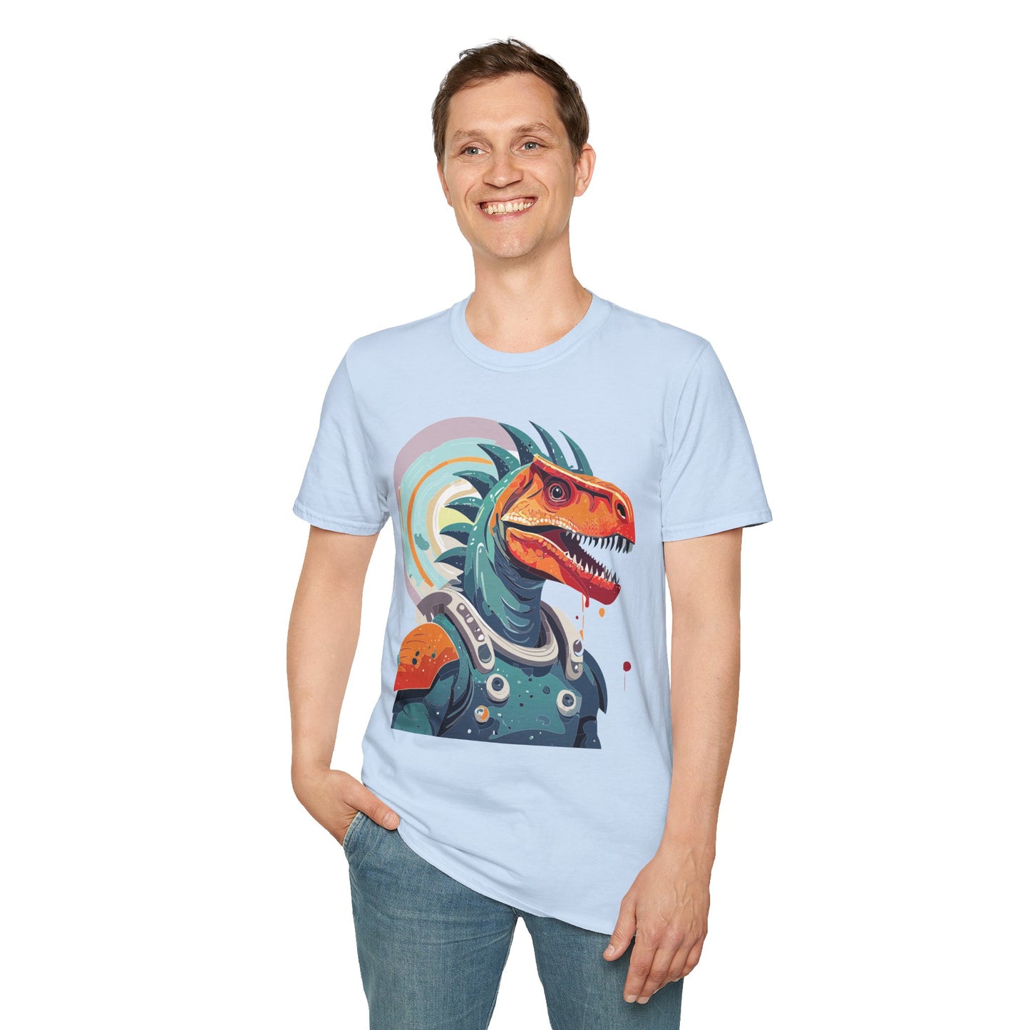 Unisex Gildan Softstyle 64000 Alien T Shirt With Cosmos Space Alien Art Graphic Tee