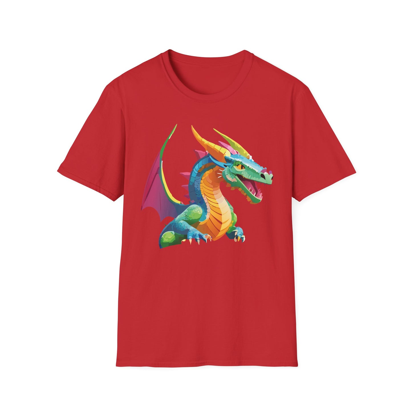 Unisex Dragon Graphic Tee Softstyle Short Sleeve T Shirt Made From Ring Spun Cotton