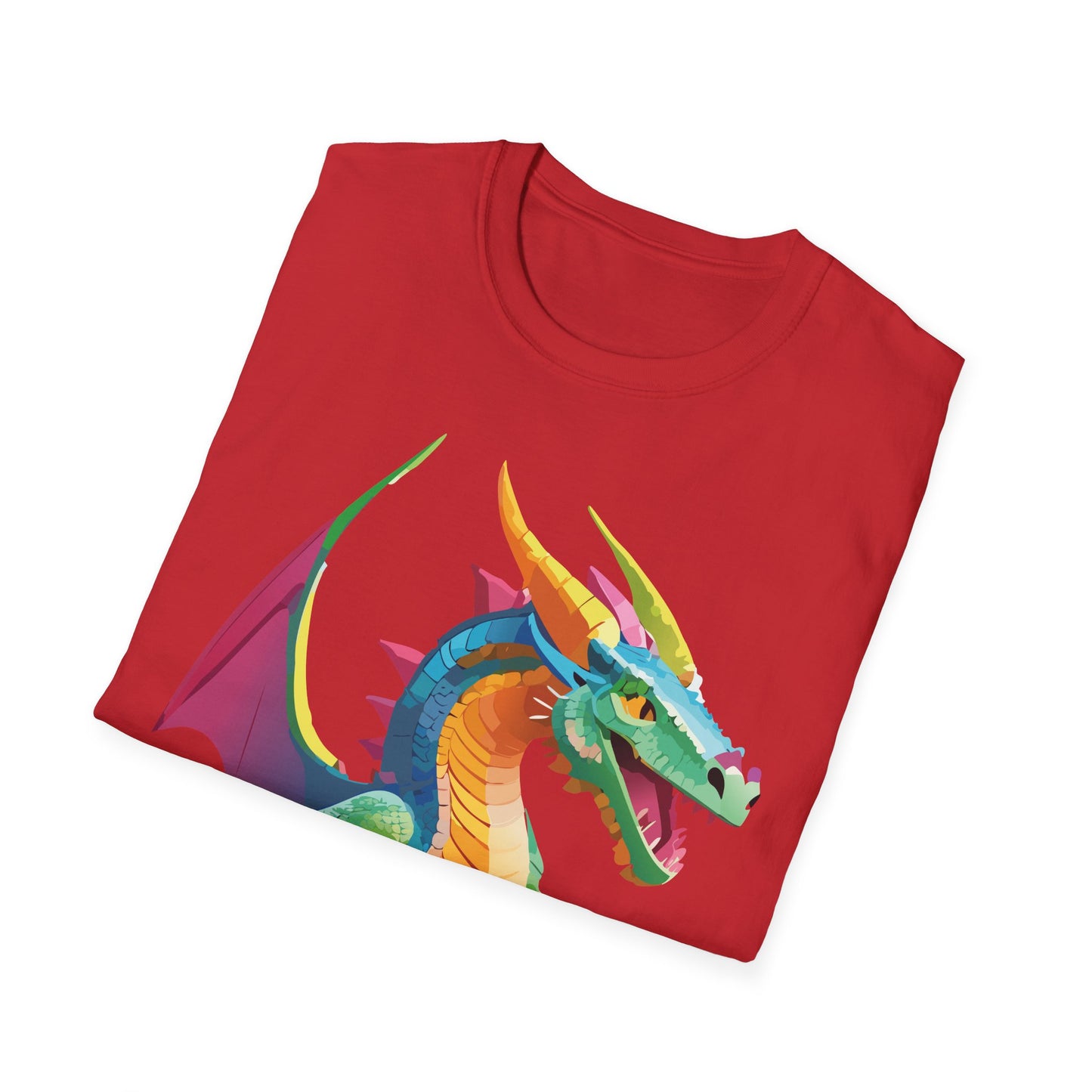 Unisex Dragon Graphic Tee Softstyle Short Sleeve T Shirt Made From Ring Spun Cotton