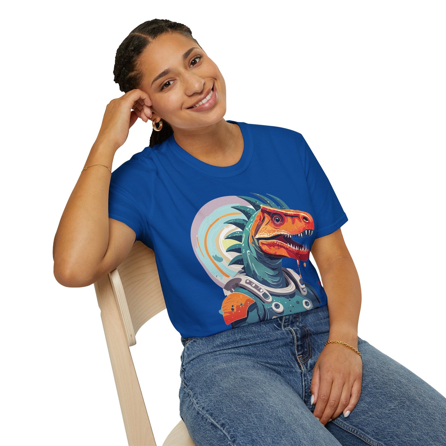 Unisex Gildan Softstyle 64000 Alien T Shirt With Cosmos Space Alien Art Graphic Tee