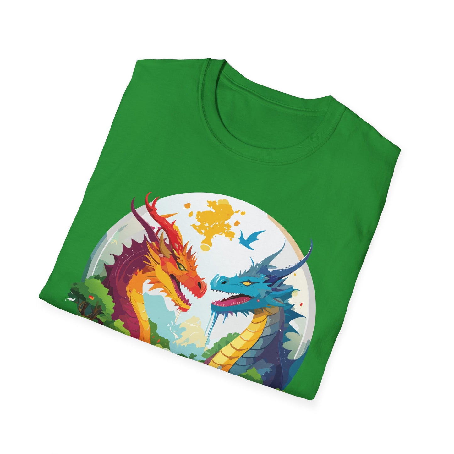 Dragon T Shirt Unisex Gildan Softstyle 64000 100 Percent Cotton Animal Print Tee Artwork
