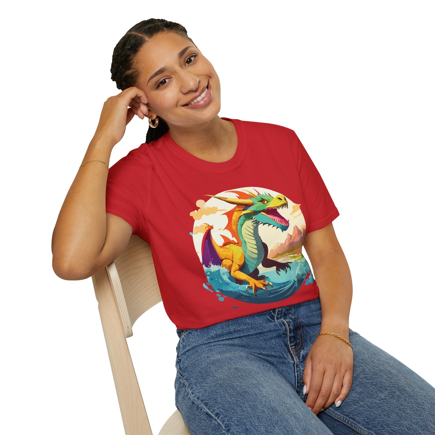 Dragon T Shirt Unisex Animal Print Dragon Shirt Gildan Softstyle Cotton Tee 64000
