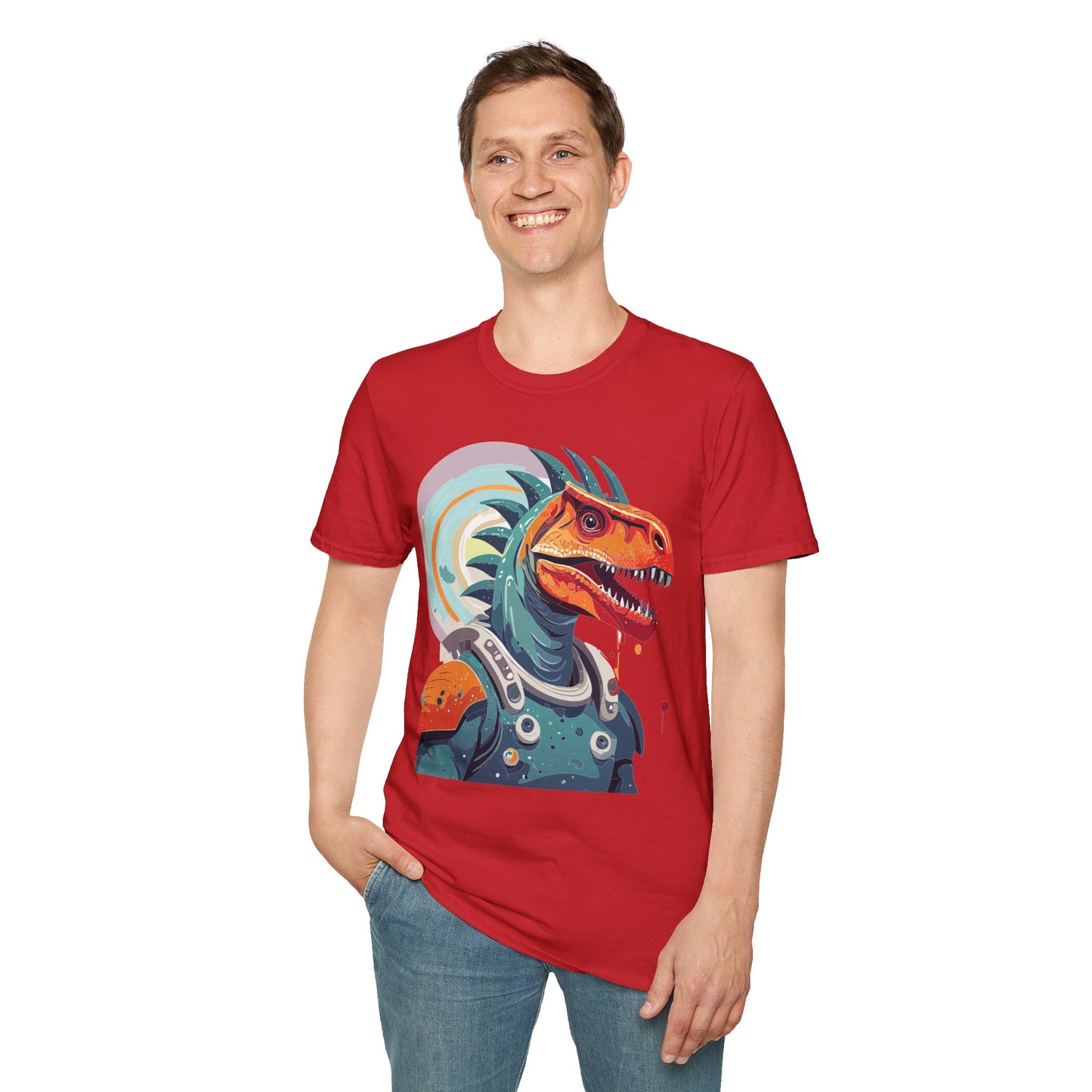 Unisex Gildan Softstyle 64000 Alien T Shirt With Cosmos Space Alien Art Graphic Tee