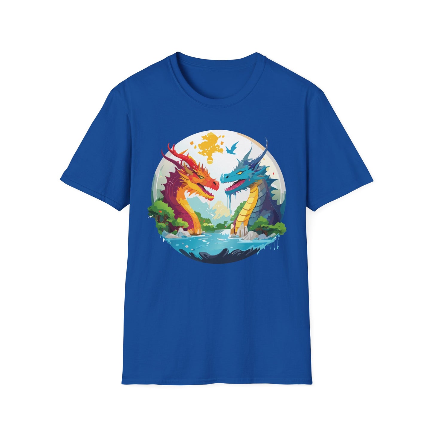 Dragon T Shirt Unisex Gildan Softstyle 64000 100 Percent Cotton Animal Print Tee Artwork