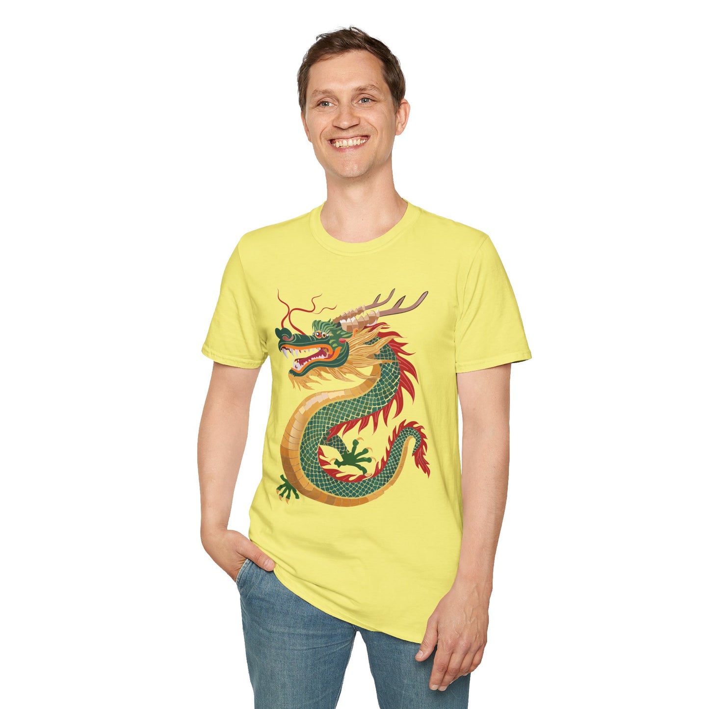 Dragon T Shirt Unisex Dragon Shirt With Animal Art Design Gildan Softstyle 64000 Tee