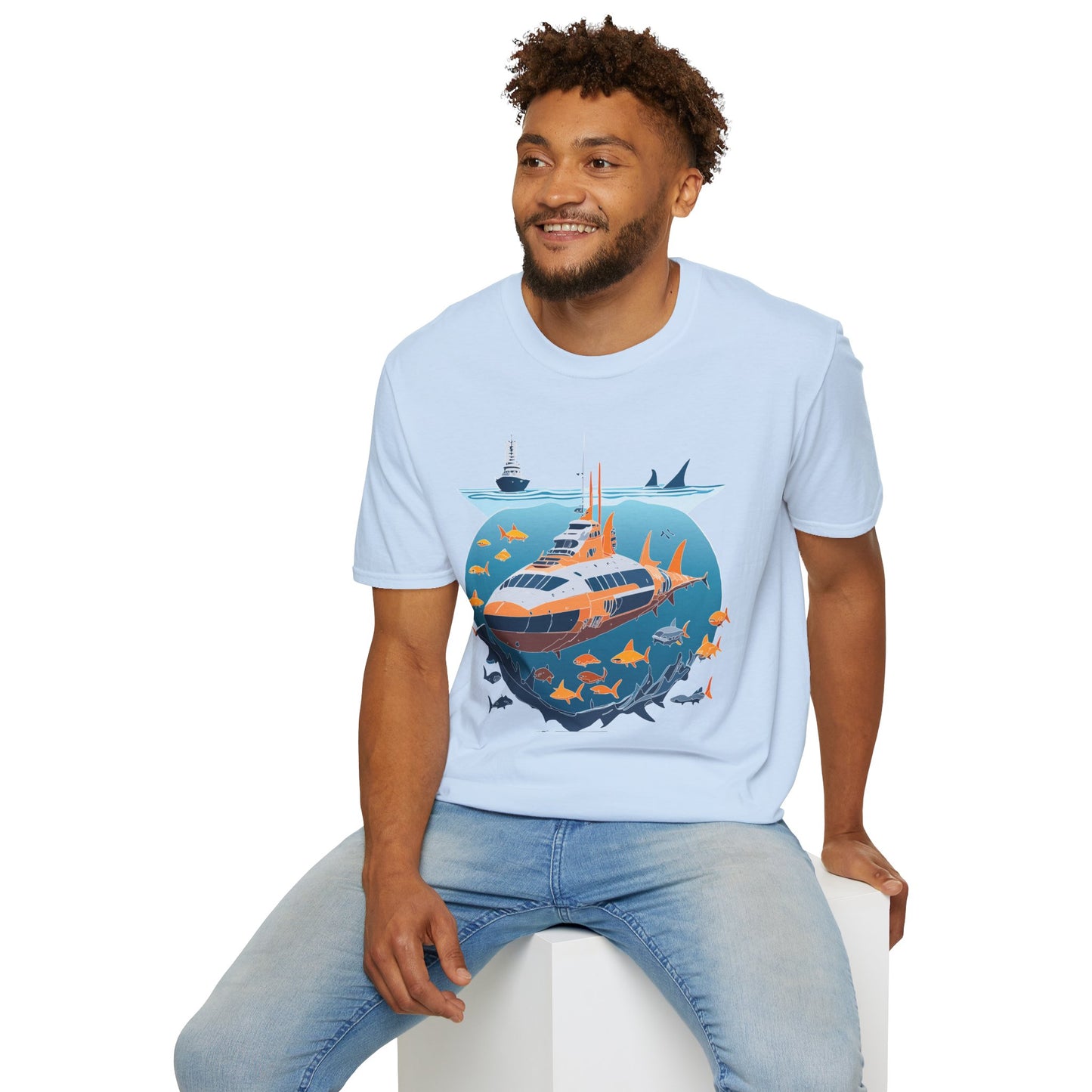Ocean Tee Shirt, Ocean Shirt, Shirt with Ocean, U boat Tees, Shirt with U-Boat