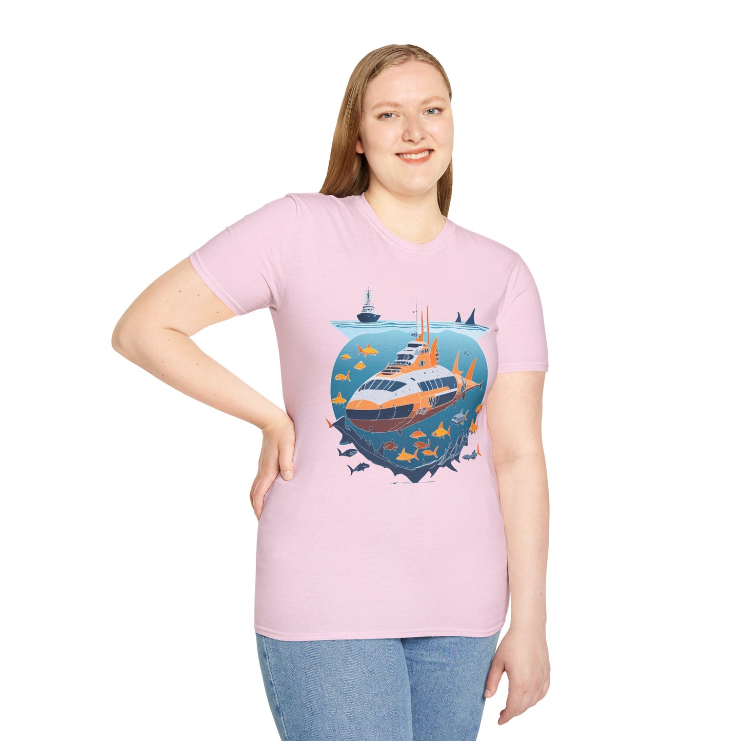 Ocean Tee Shirt, Ocean Shirt, Shirt with Ocean, U boat Tees, Shirt with U-Boat